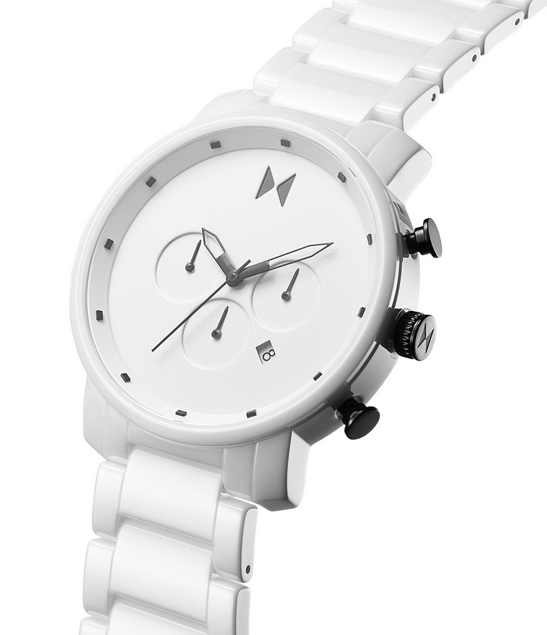 MVMT Men's Chronograph White Ceramic Bracelet Watch