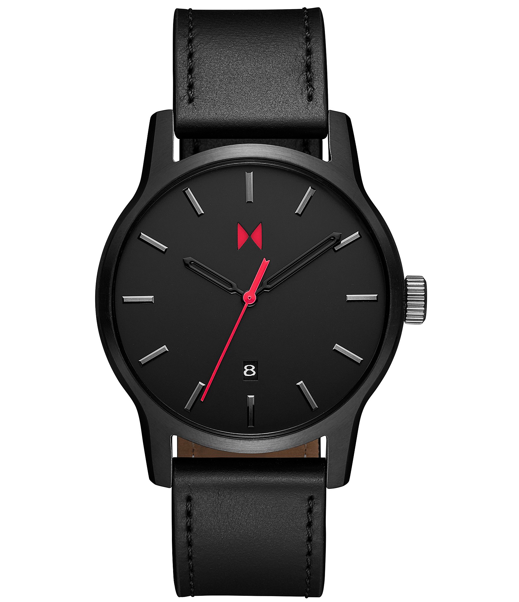 MVMT Men s Classic II Analog Black Leather Strap Watch The Shops at Willow Bend