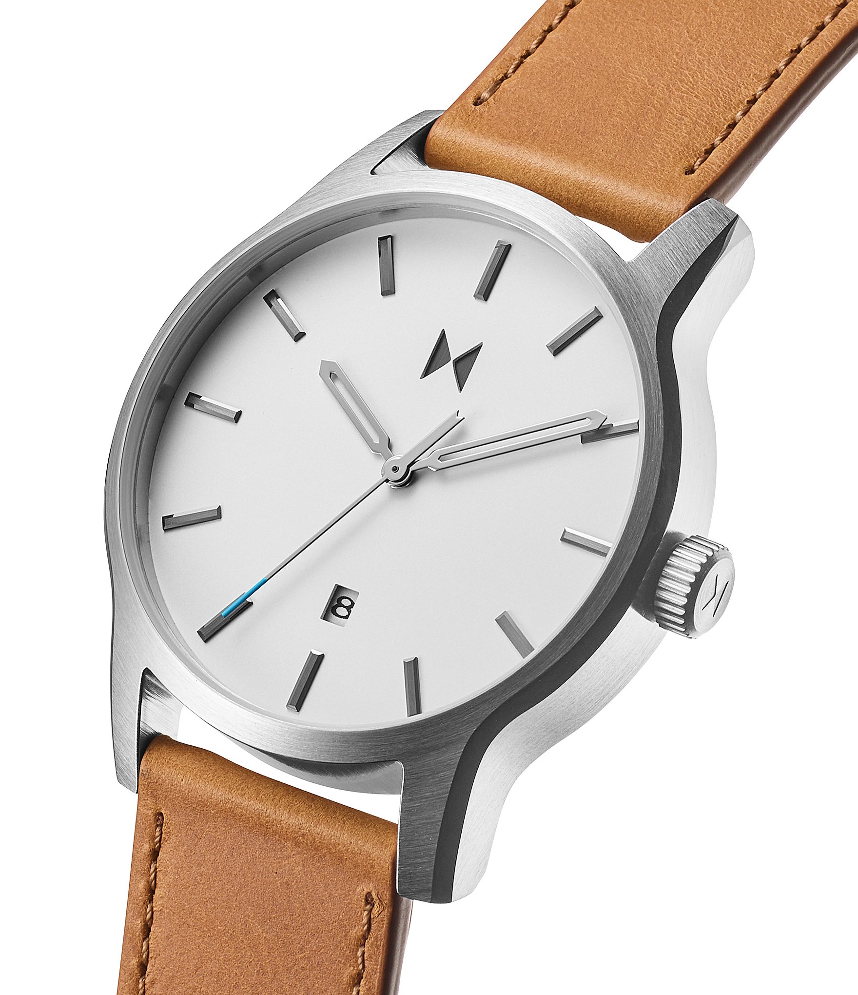 MVMT Men's Classic II White Dial Analog Tan Leather Strap Watch