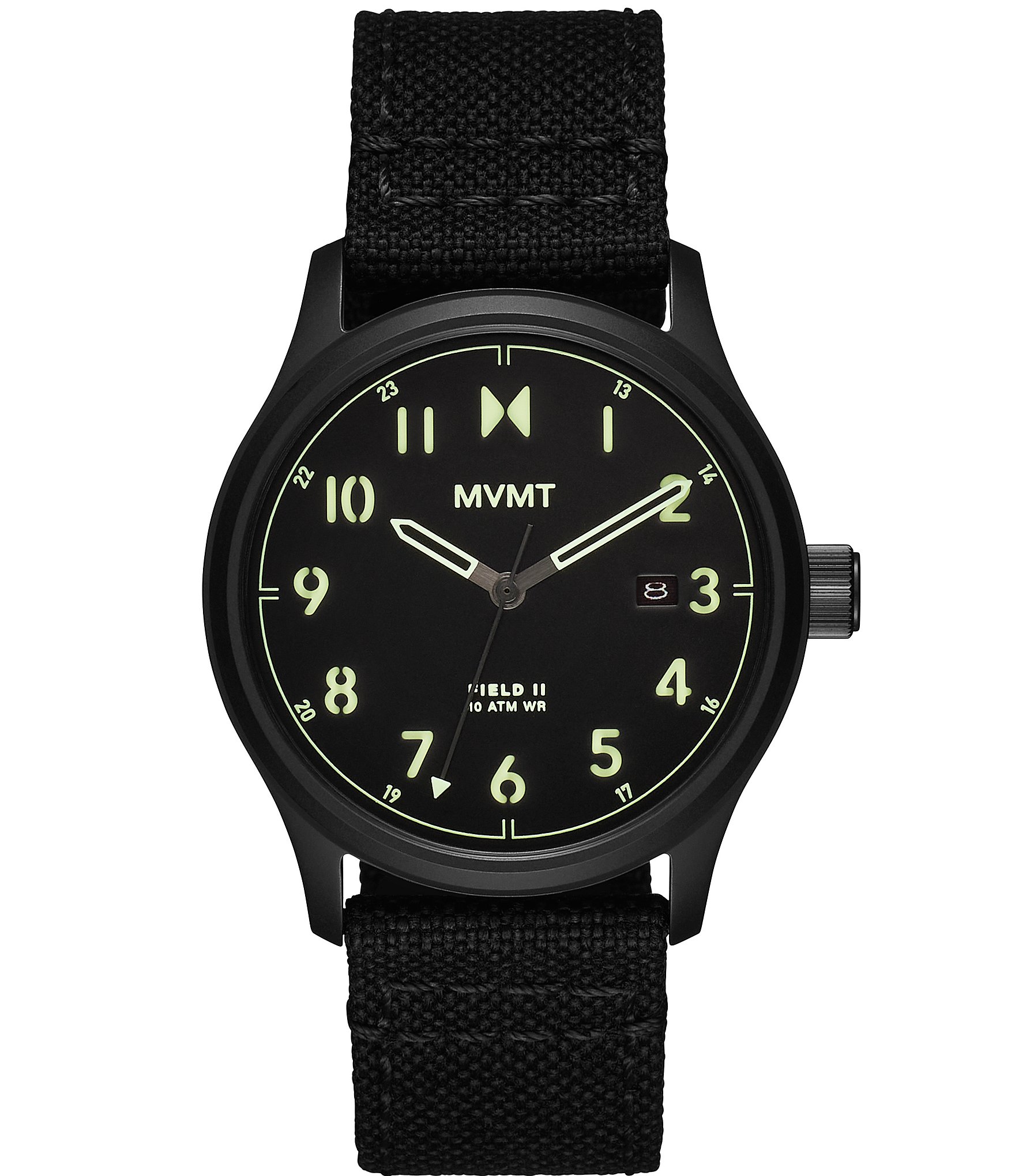 MVMT Men's Field Analog Black Nylon Strap Watch