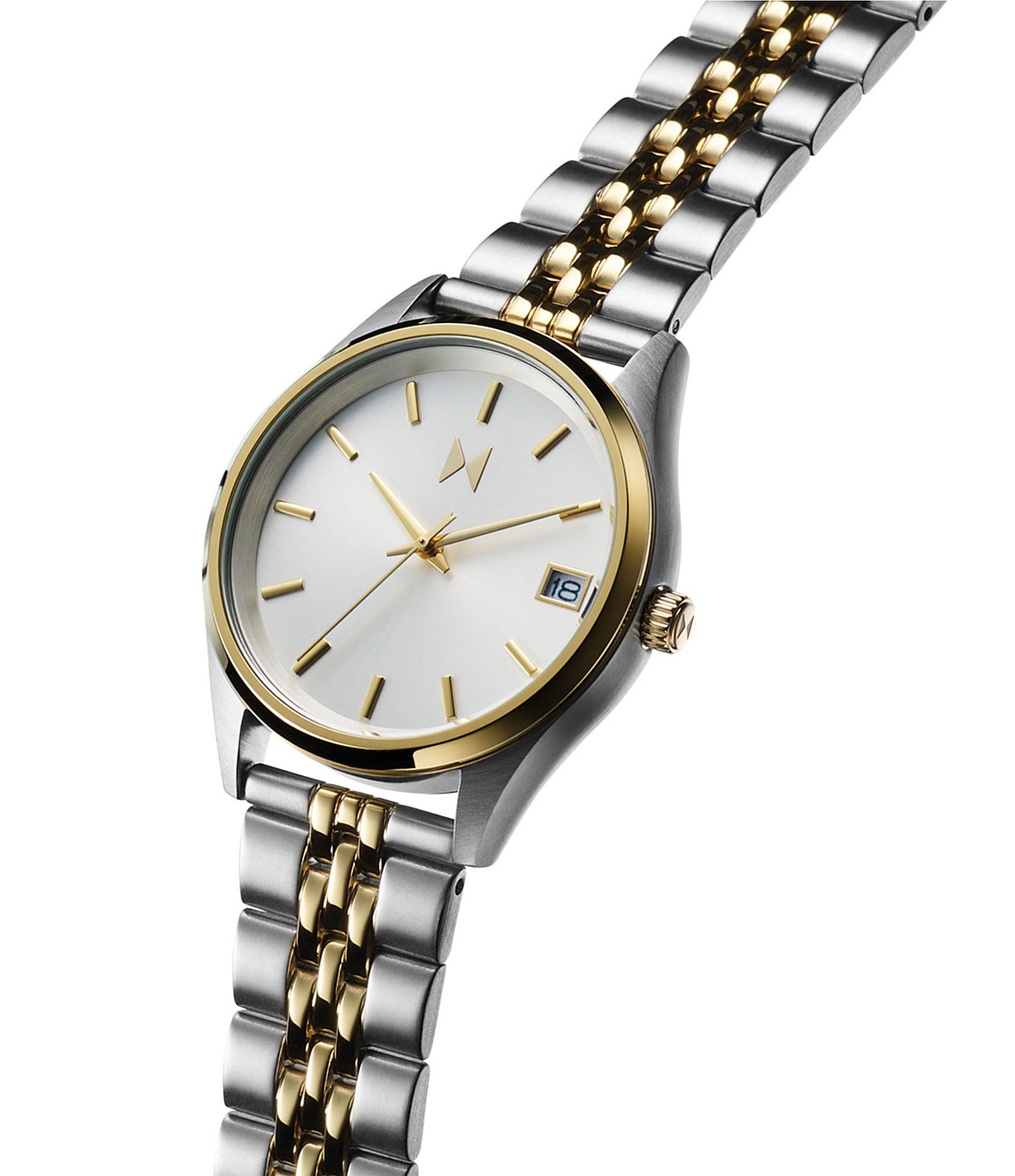 MVMT Women's Rise Boyfriend Quartz Analog Two Tone Stainless Steel Bracelet Watch