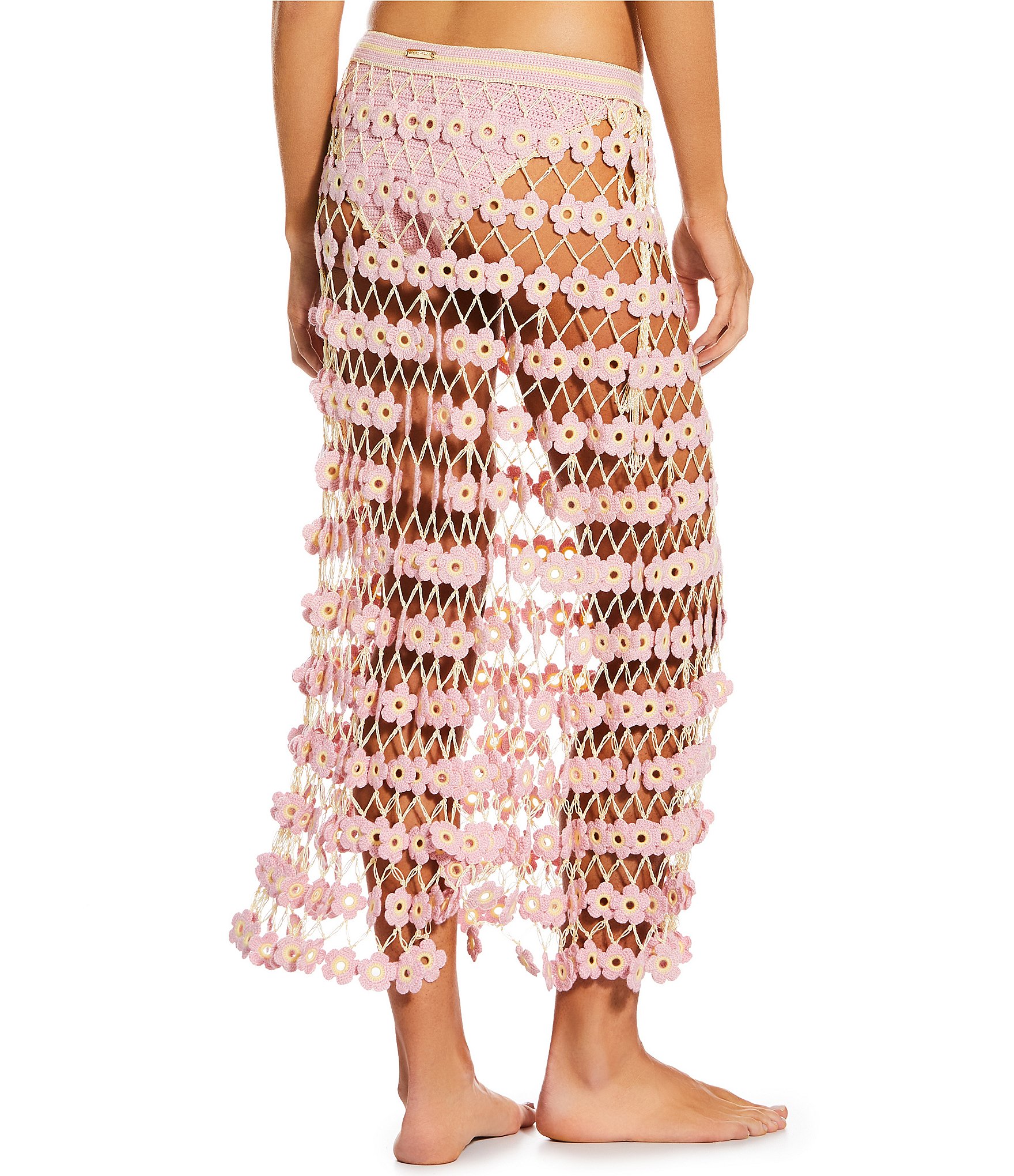 My Beachy Side Fleur Hand Crocheted 3D Floral Maxi Skirt Cover-Up