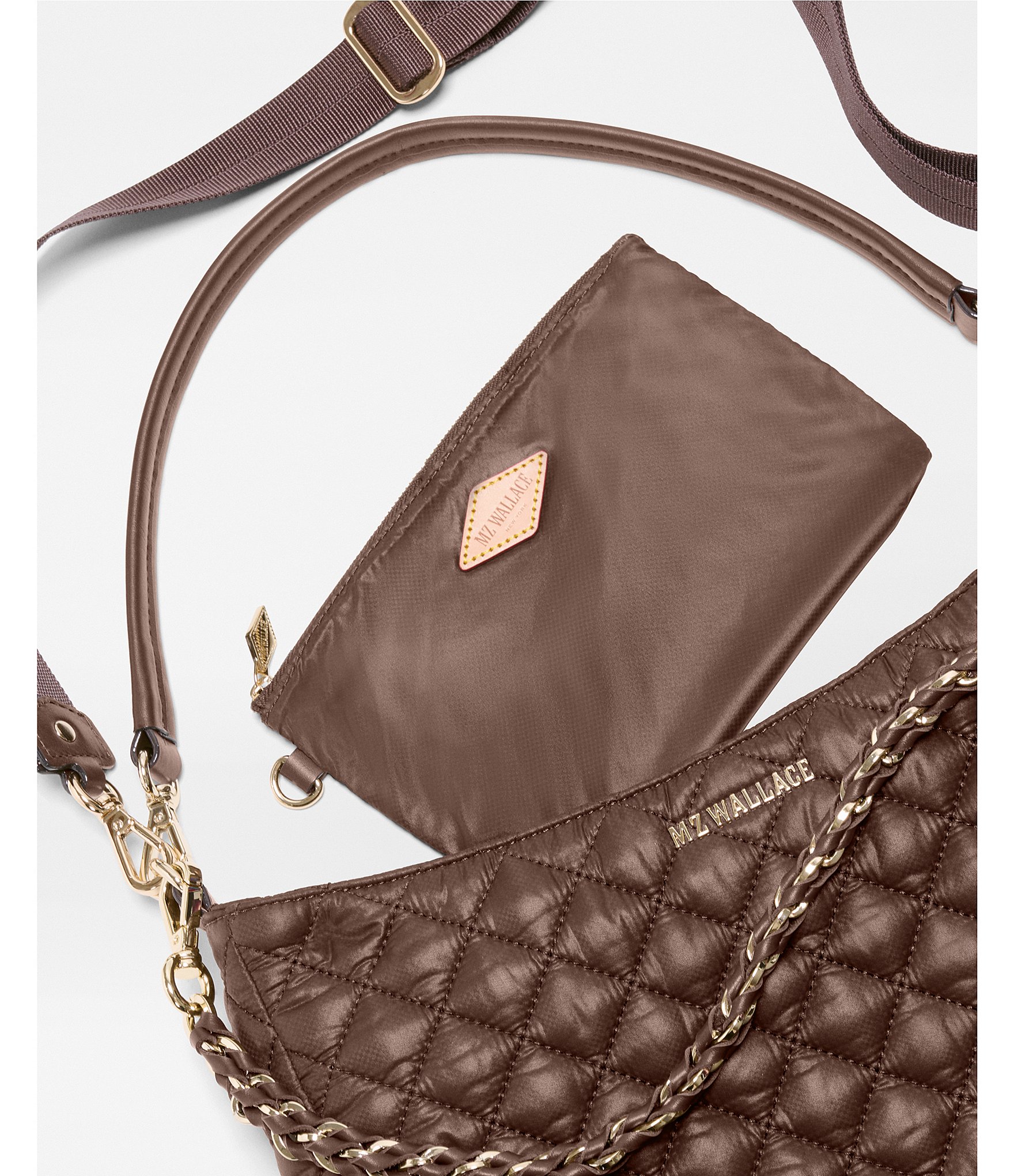 MZ Wallace Crosby Quilted Nylon Hobo Shoulder Bag