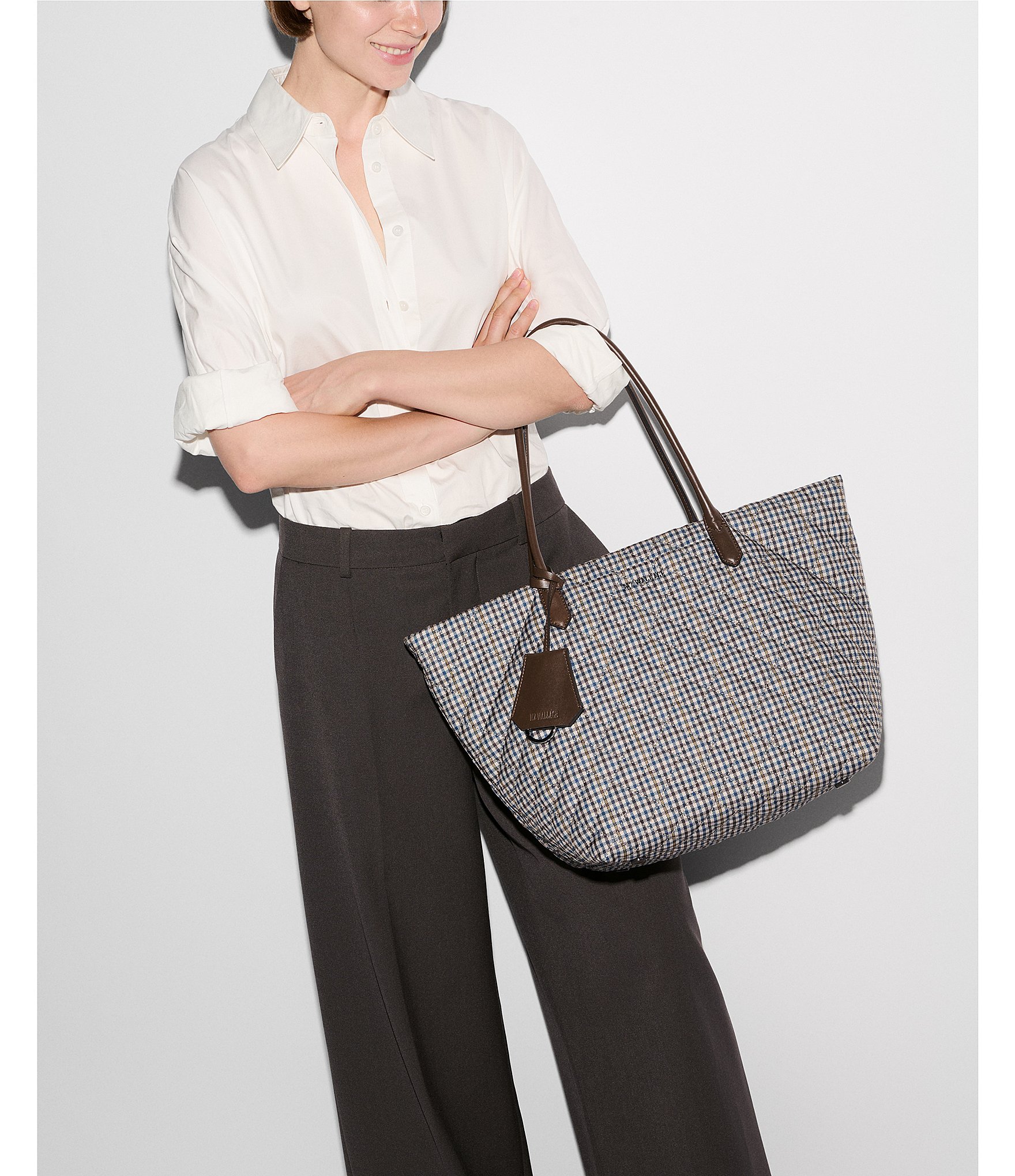 MZ Wallace Daily Medium Checked Tote Bag