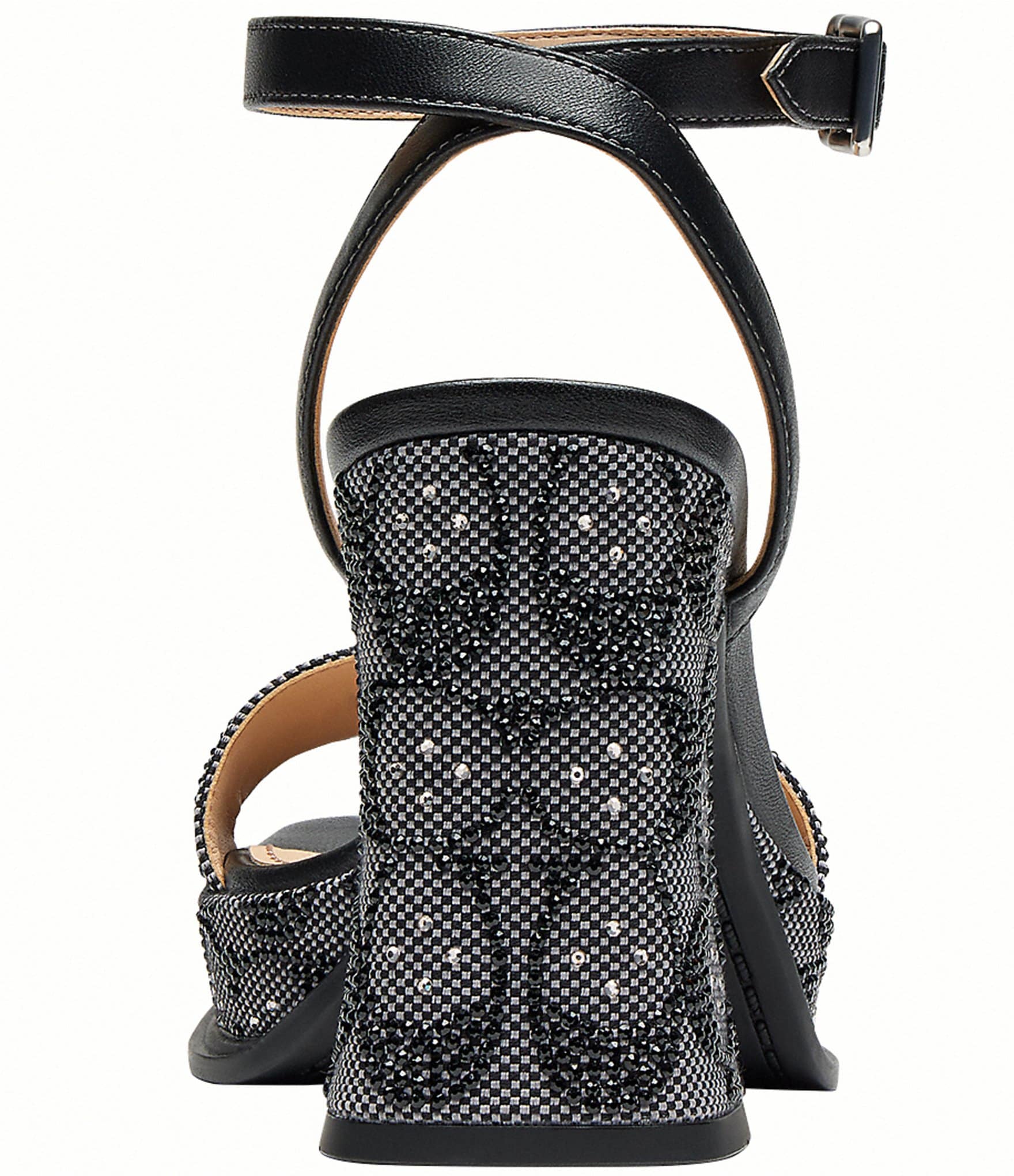 COACH Crystal Signature Jacquard Platform Block Heel Sandals