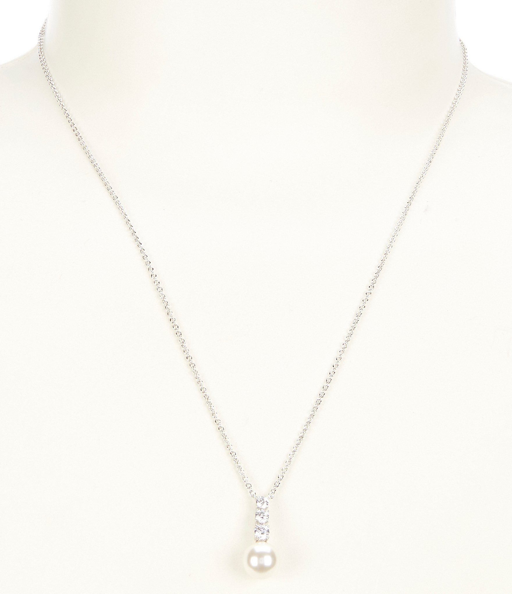 Nadri Camila Pearl and CZ Crystal Drop Pendant Necklace | Dillard's