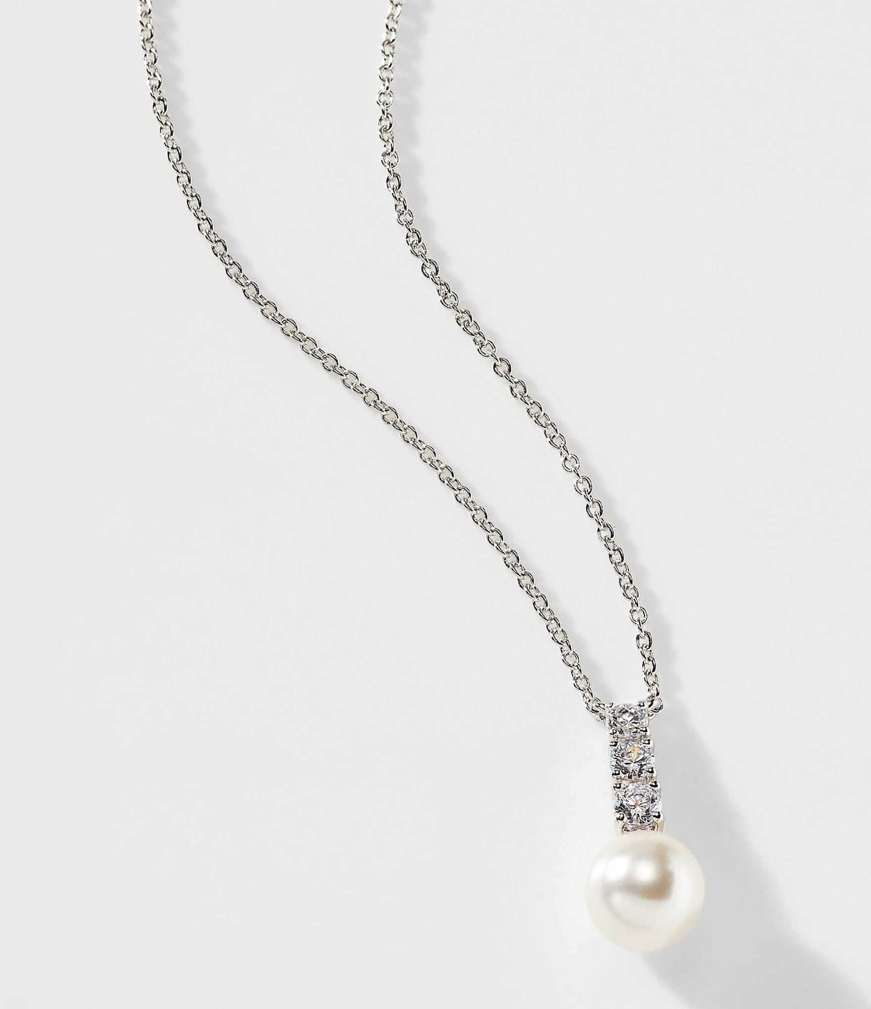 Nadri Camila Pearl and CZ Crystal Drop Pendant Necklace