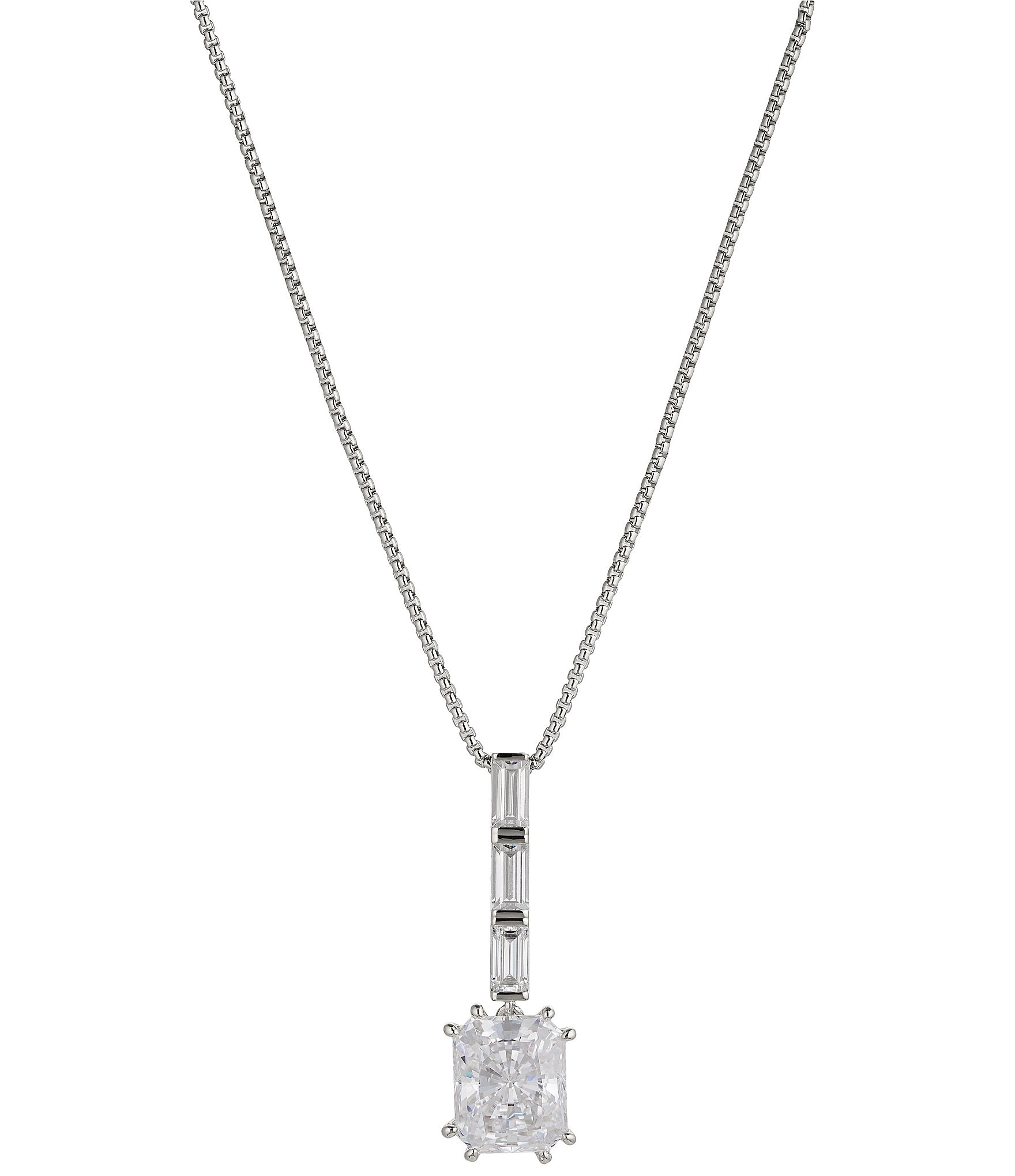 emerald cut cubic zirconia pendant