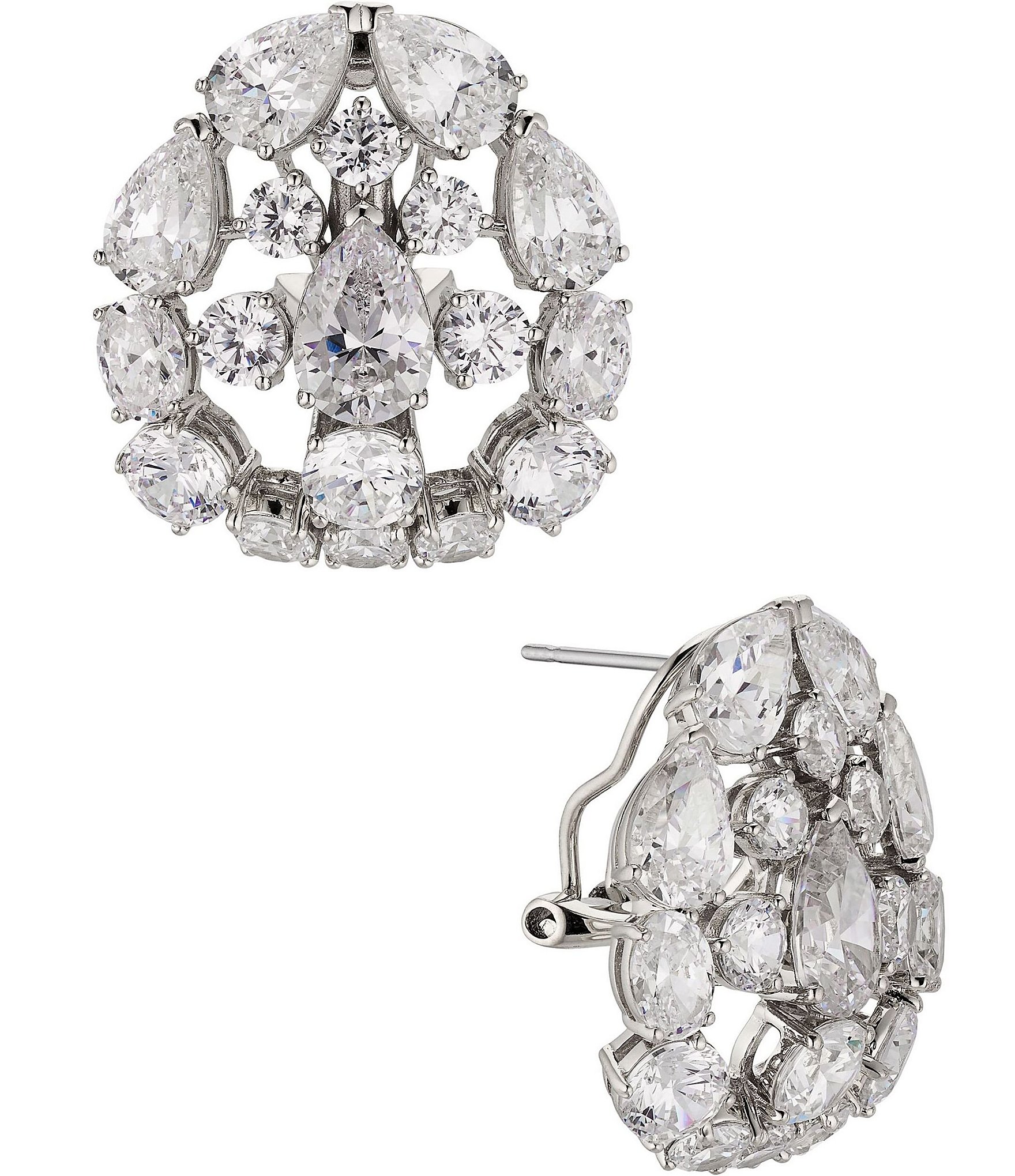 Nadri Crystal Halle Button Stud Earrings