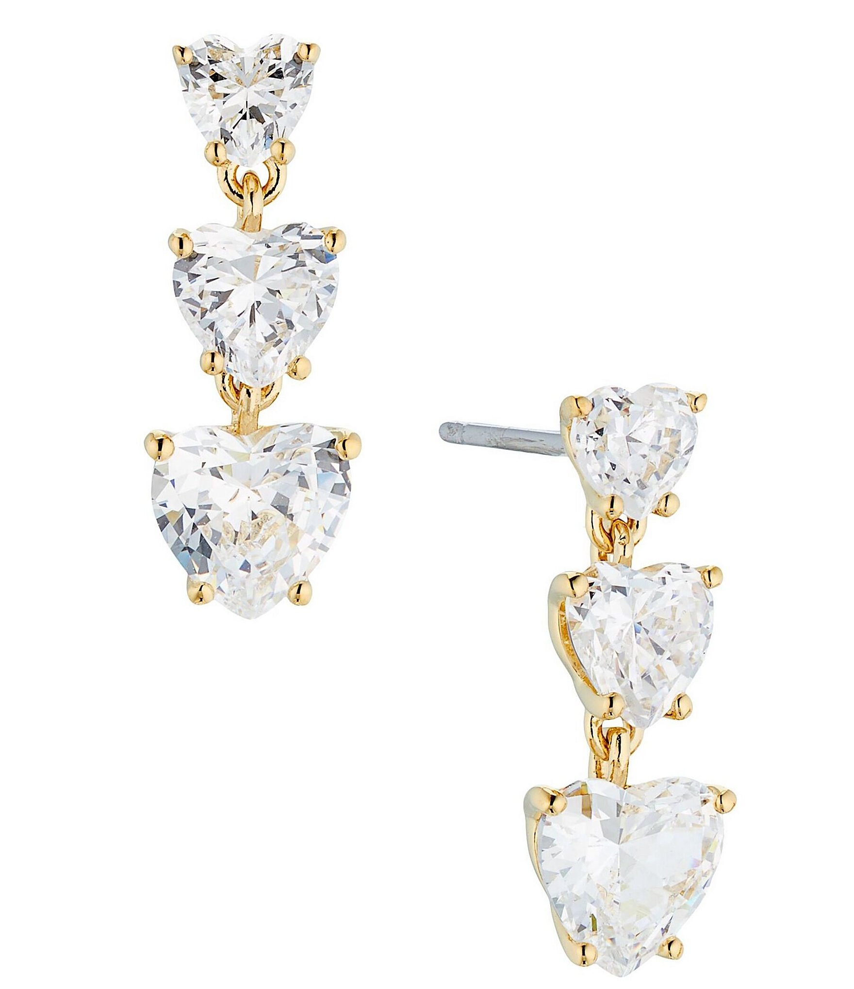 Nadri CZ Heart Crystal Linear Earrings | Dillard's