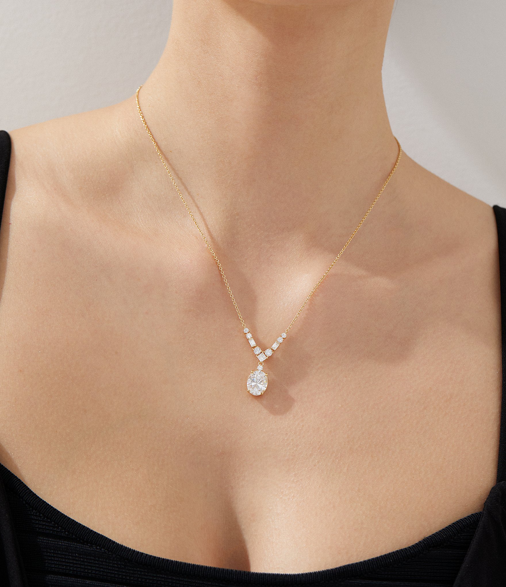 Nadri Delphine Small Frontal Short Pendant Necklace
