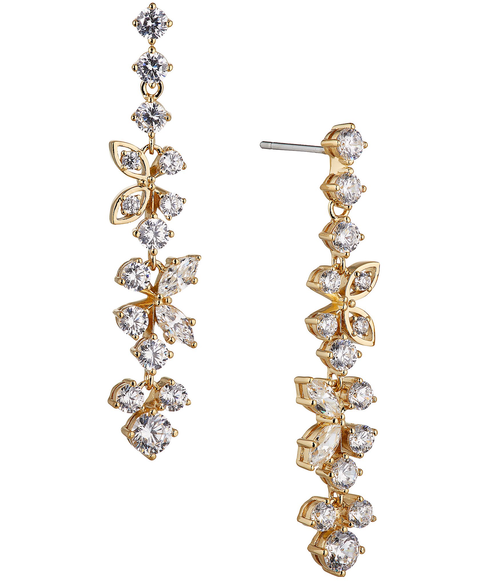 Nadri Flutter Butterfly 18K Gold Plated Linear Earrings | Dillard's