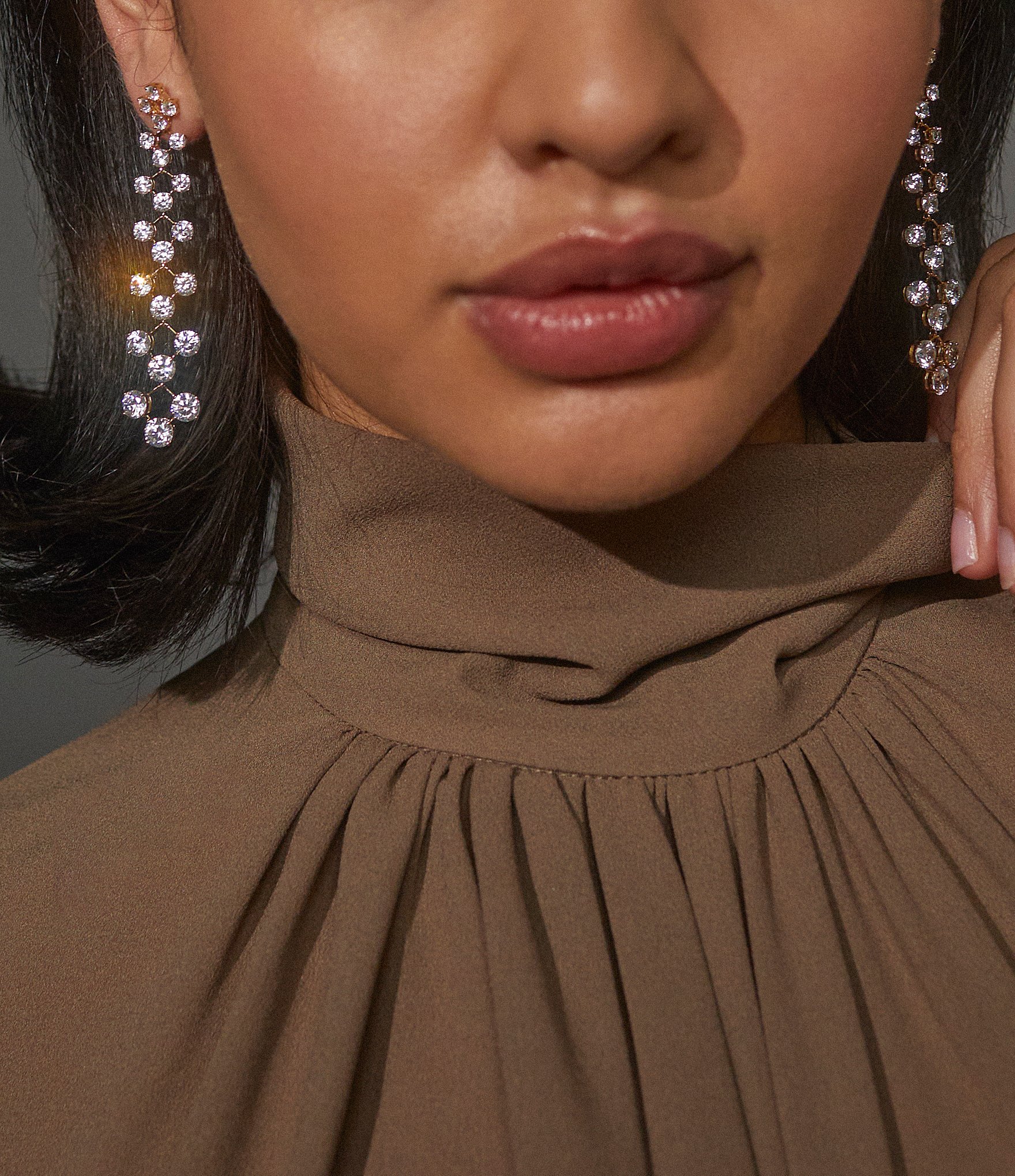 Nadri Halle Crystal Graduated Linear Earrings