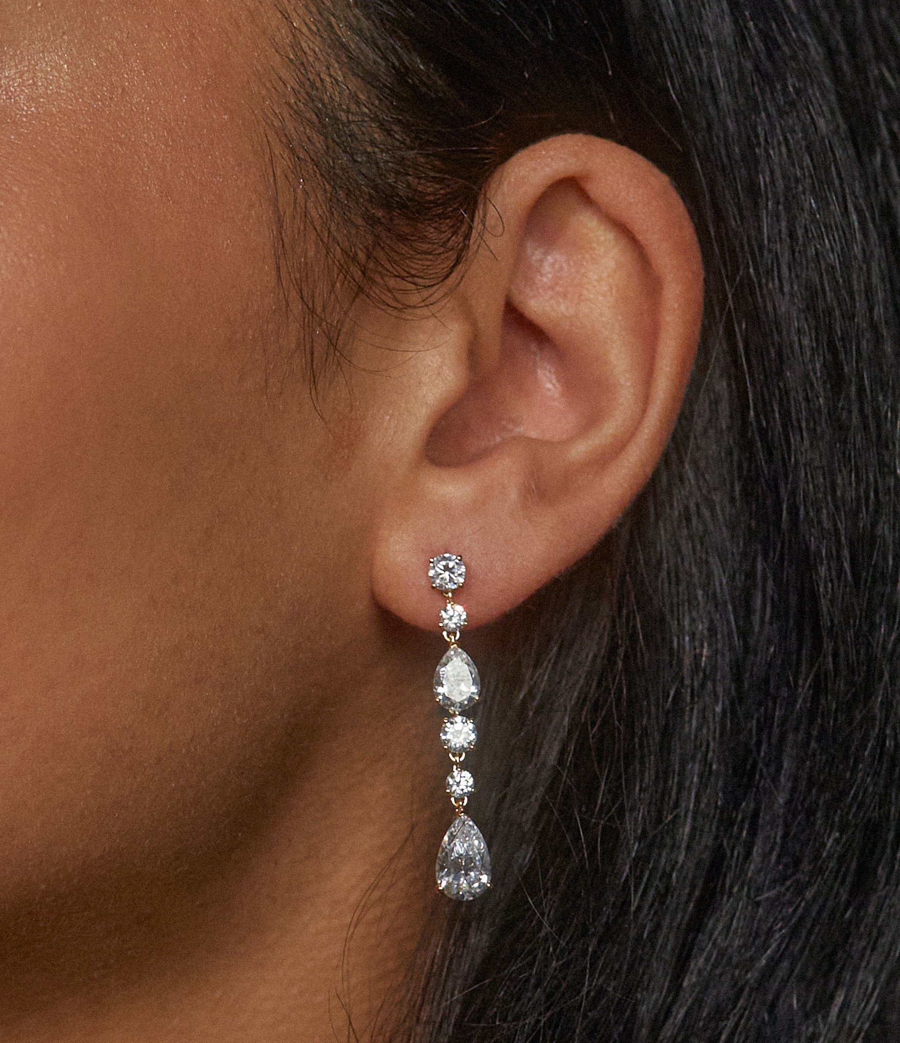 Nadri Halle Crystal Long Linear Earrings