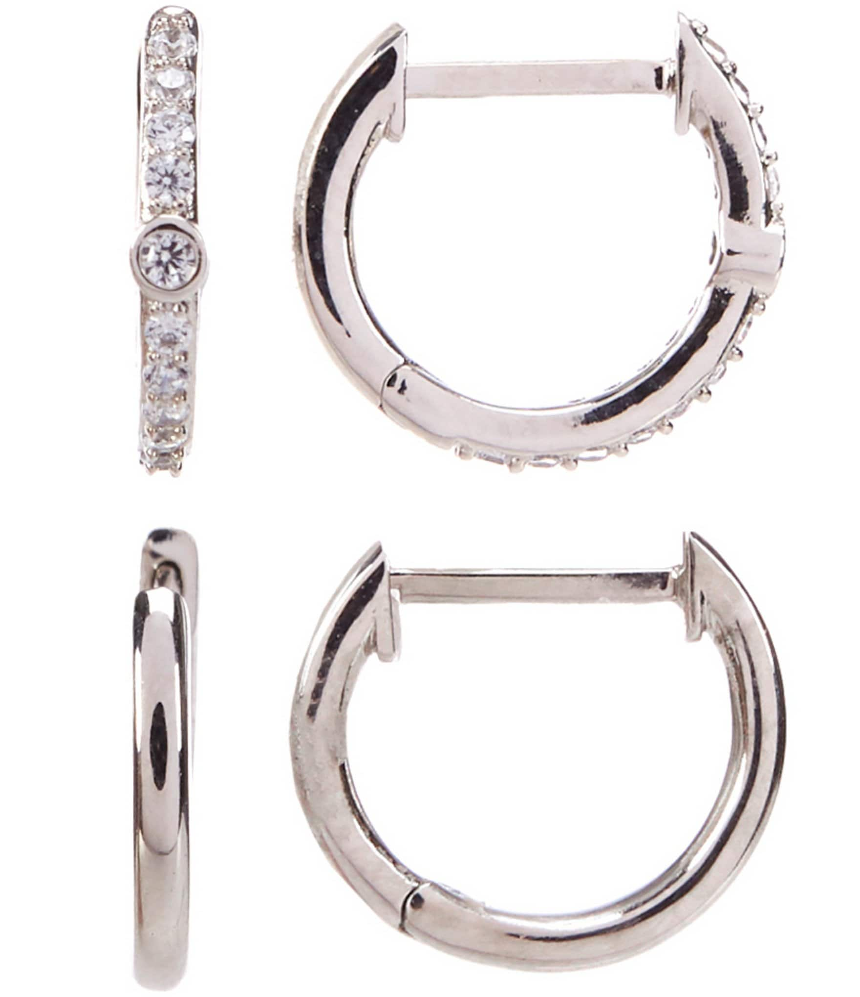 Nadri Huggie Crystal Earrings Set