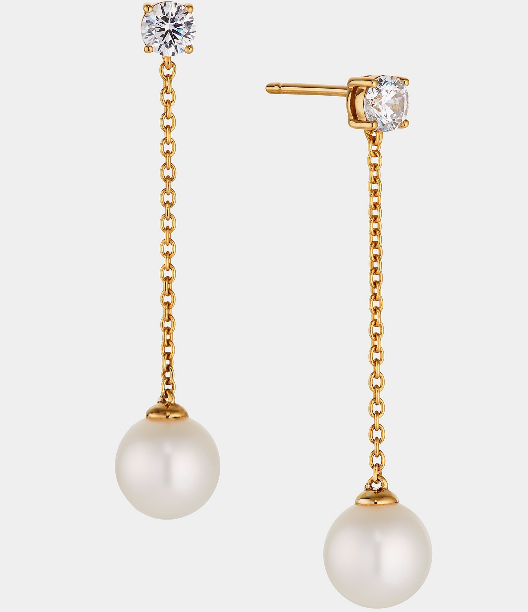 Nadri Linear Freshwater Pearl Gold Linear Earrings | Dillard's