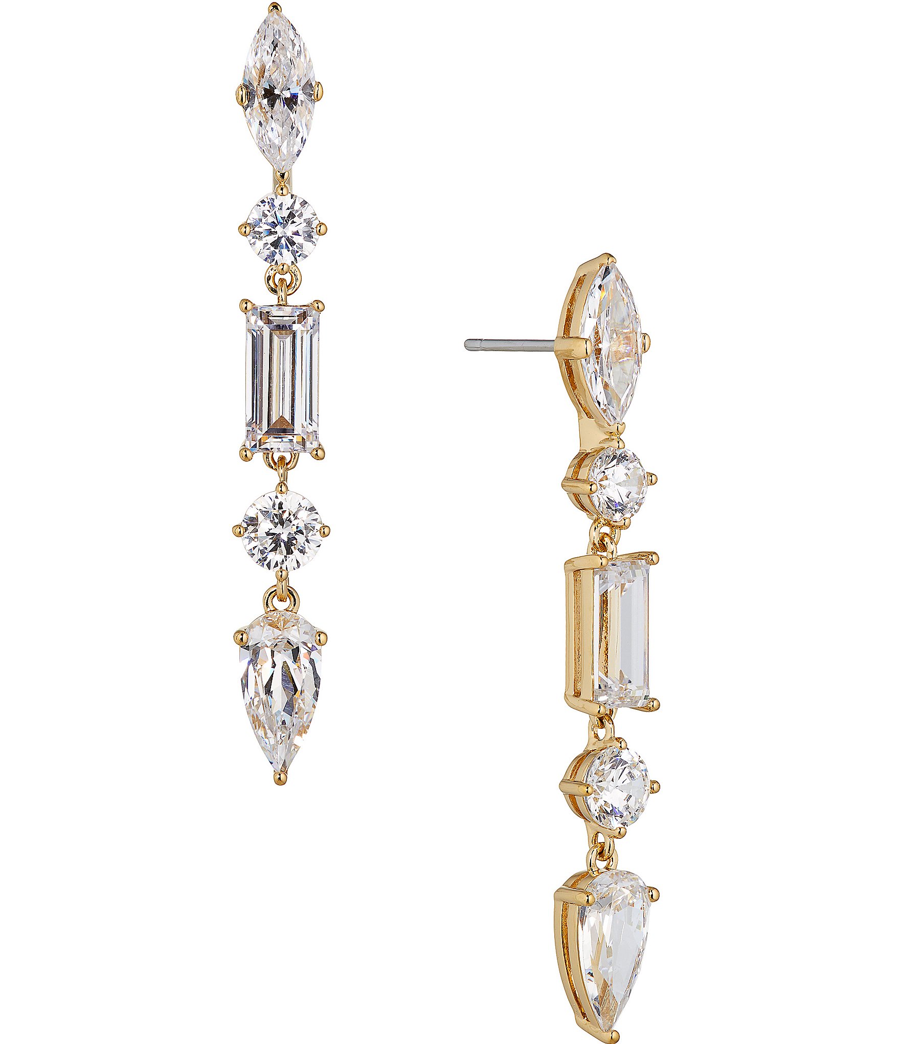 Nadri Multi CZ Crystal Linear Earrings