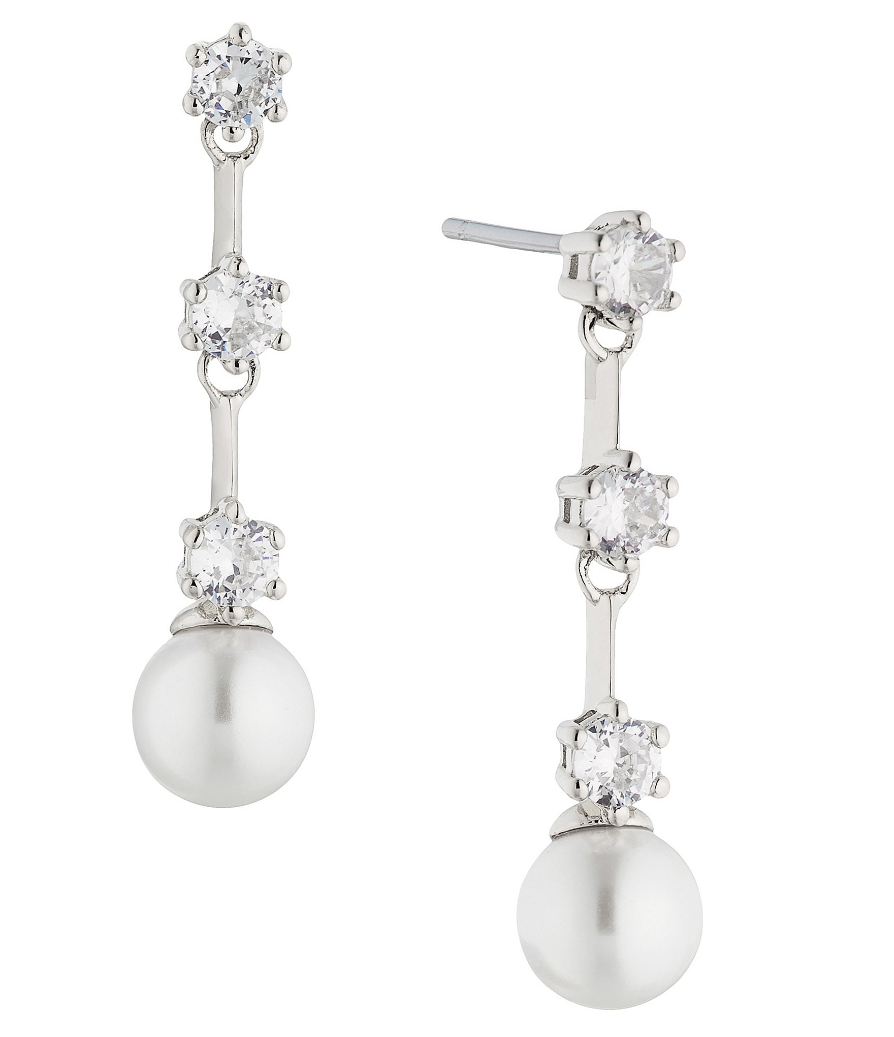 Nadri Faux-Pearl Crystal Drop Earrings