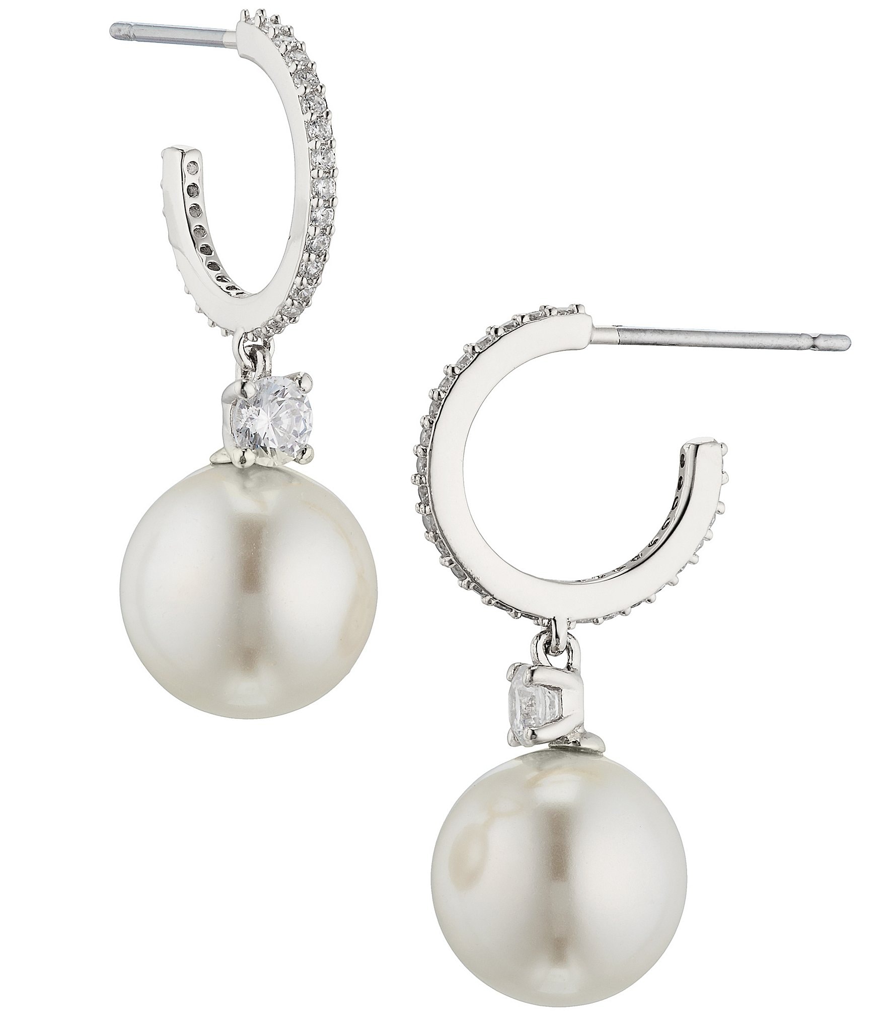 Pearl Drop Twisted Hoop Earrings - A New Day™ Gold : Target