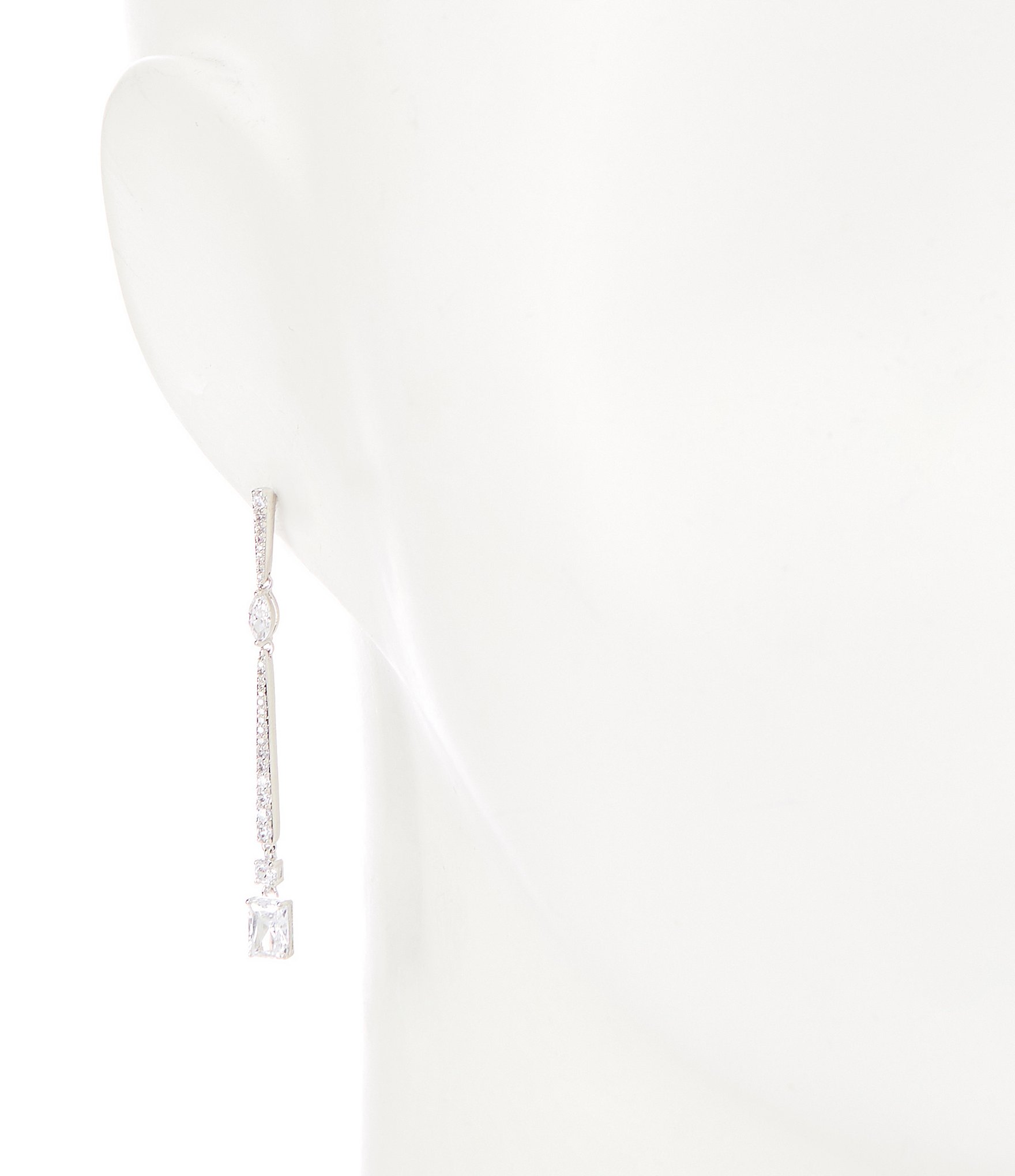 Nadri Rae Long Crystal Linear Drop Earrings