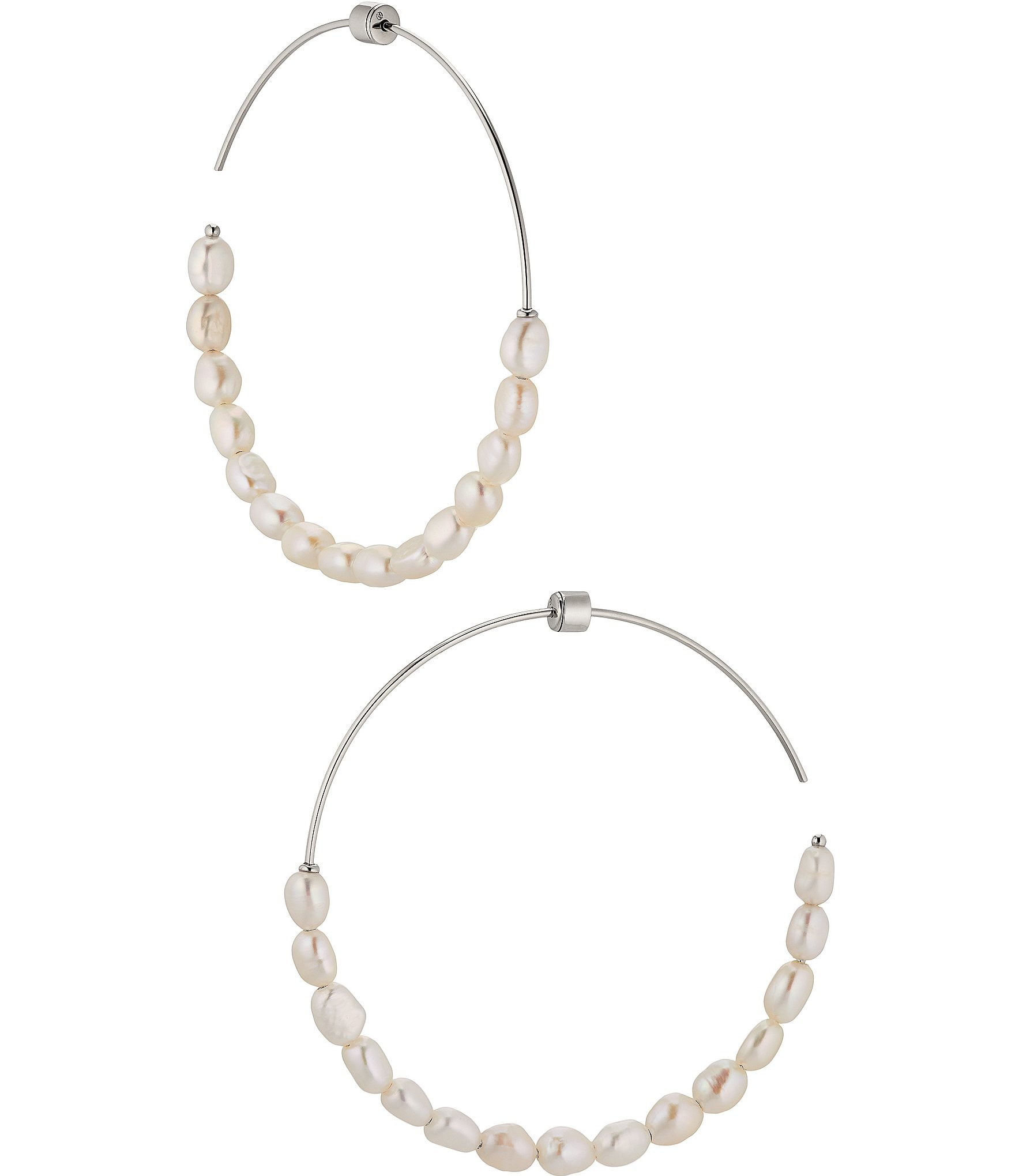 Nadri Siren Pearl Wire Hoop Earrings