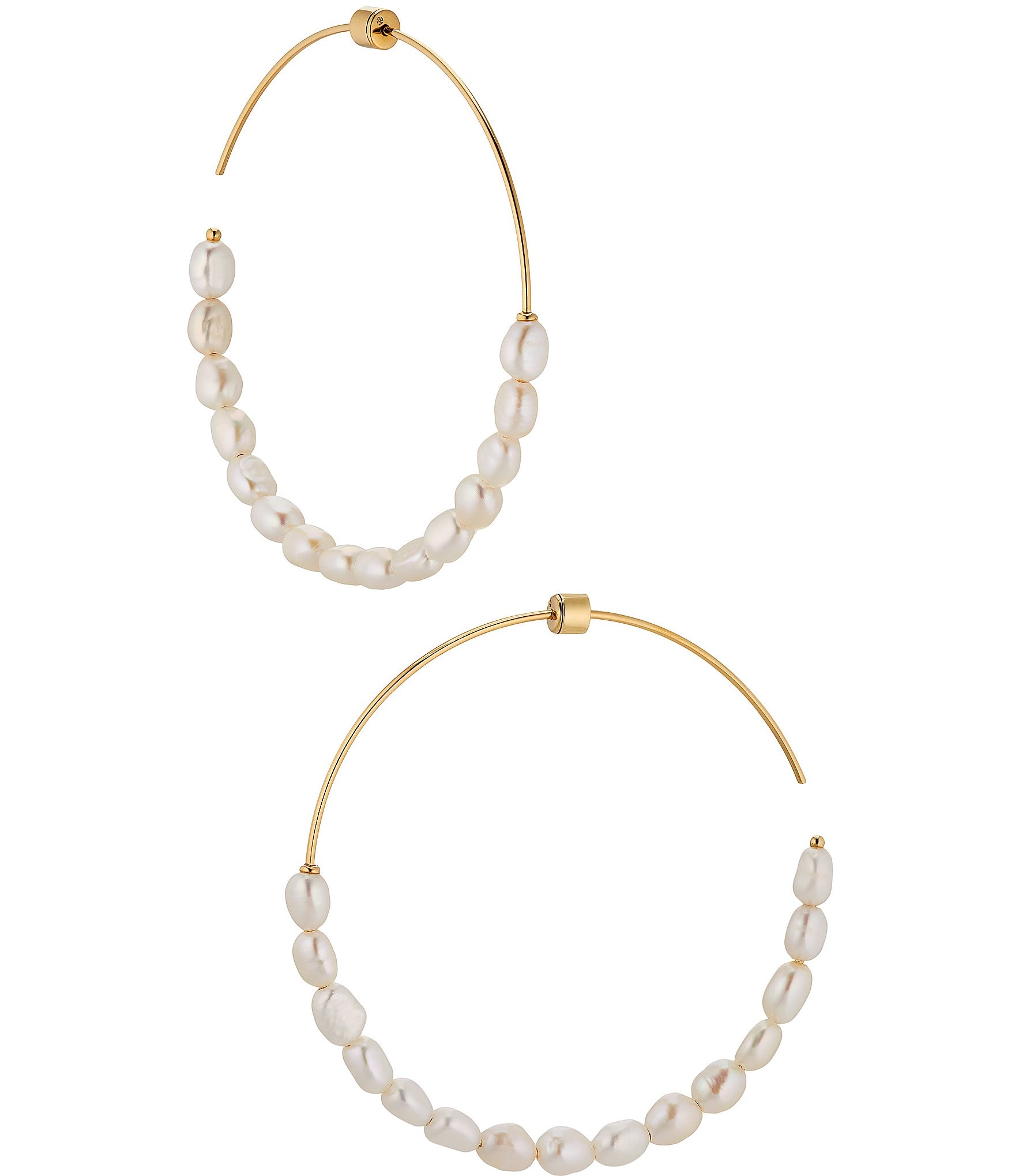 Nadri Siren Pearl Wire Hoop Earrings