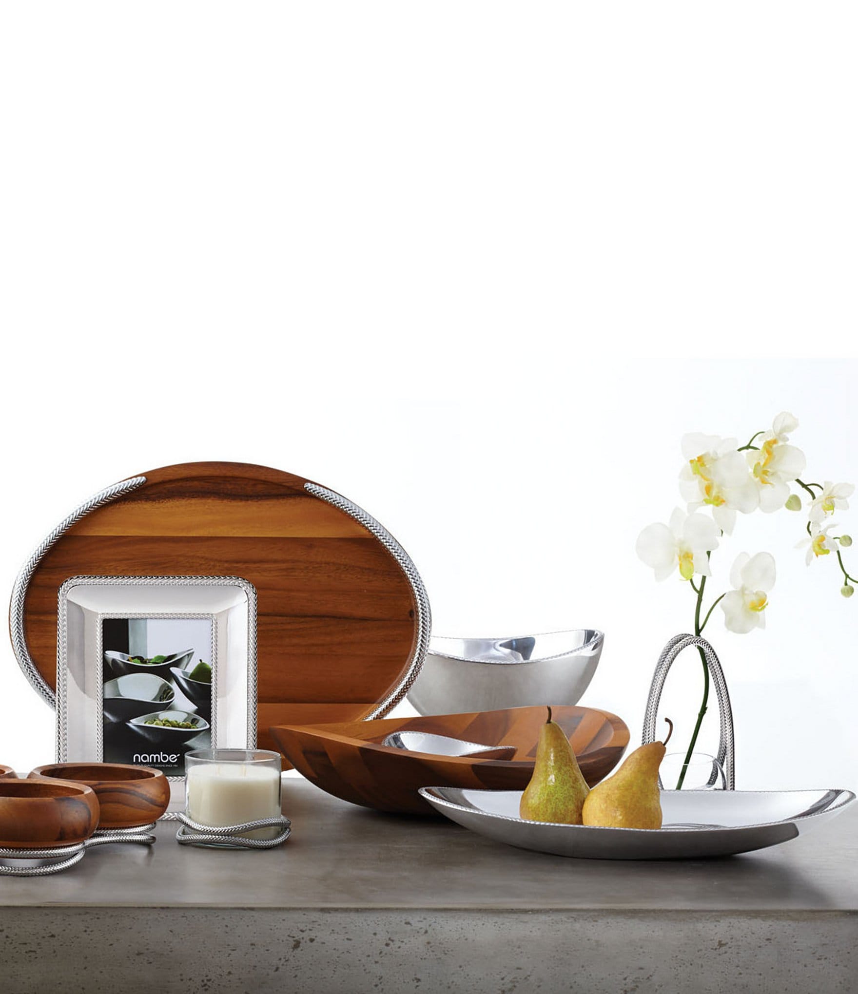 Nambe Braid Chip & Dip Serving Bowls
