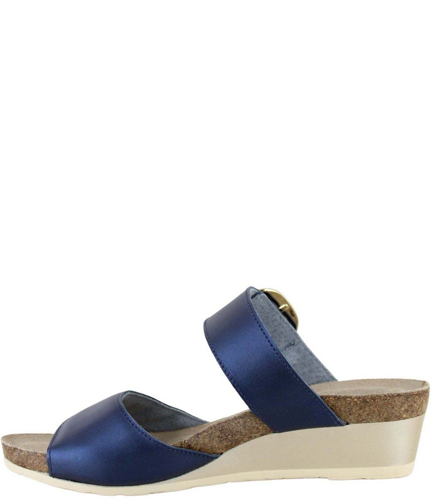 Naot Magic Leather Wedge Slide Sandals