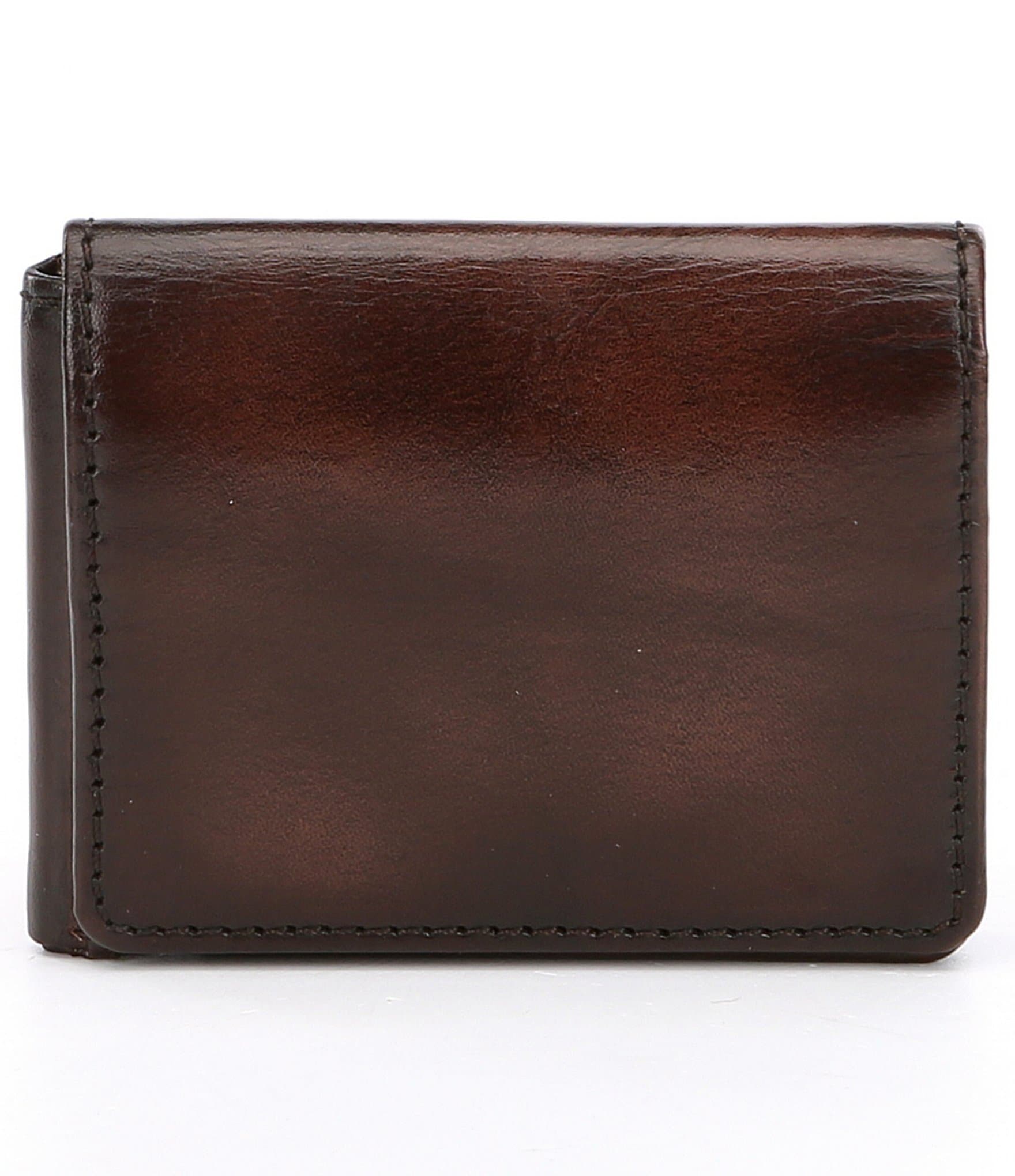 MAISON DE NOAH Mens Soft Eastwood TRIFOLD Wallet Double Bill Compartment  Extra Capacity Men's Grain Leather Trifold Leather Wallet for Men with ID
