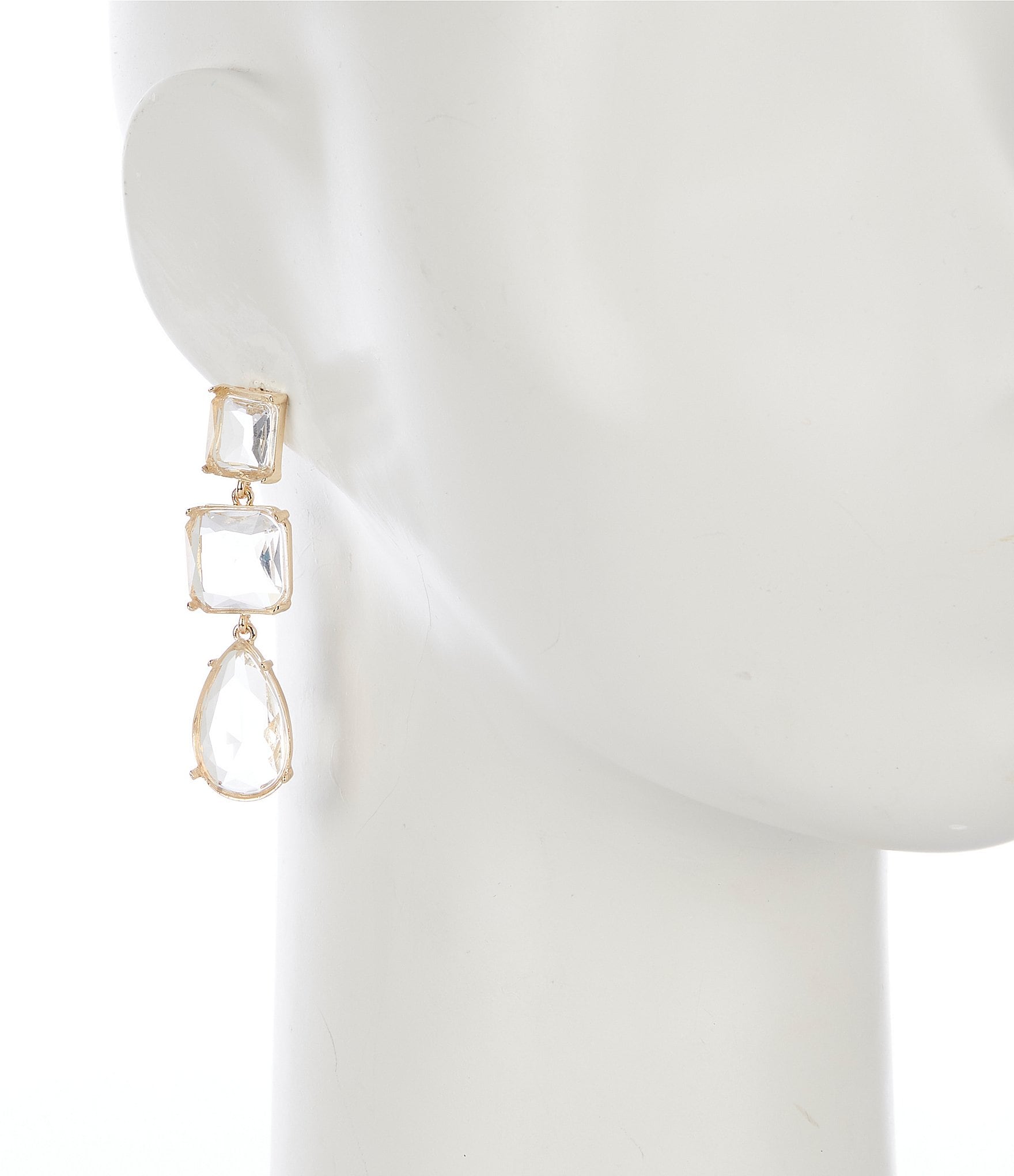 Natasha Accessories 3 Stone Drop Earrings