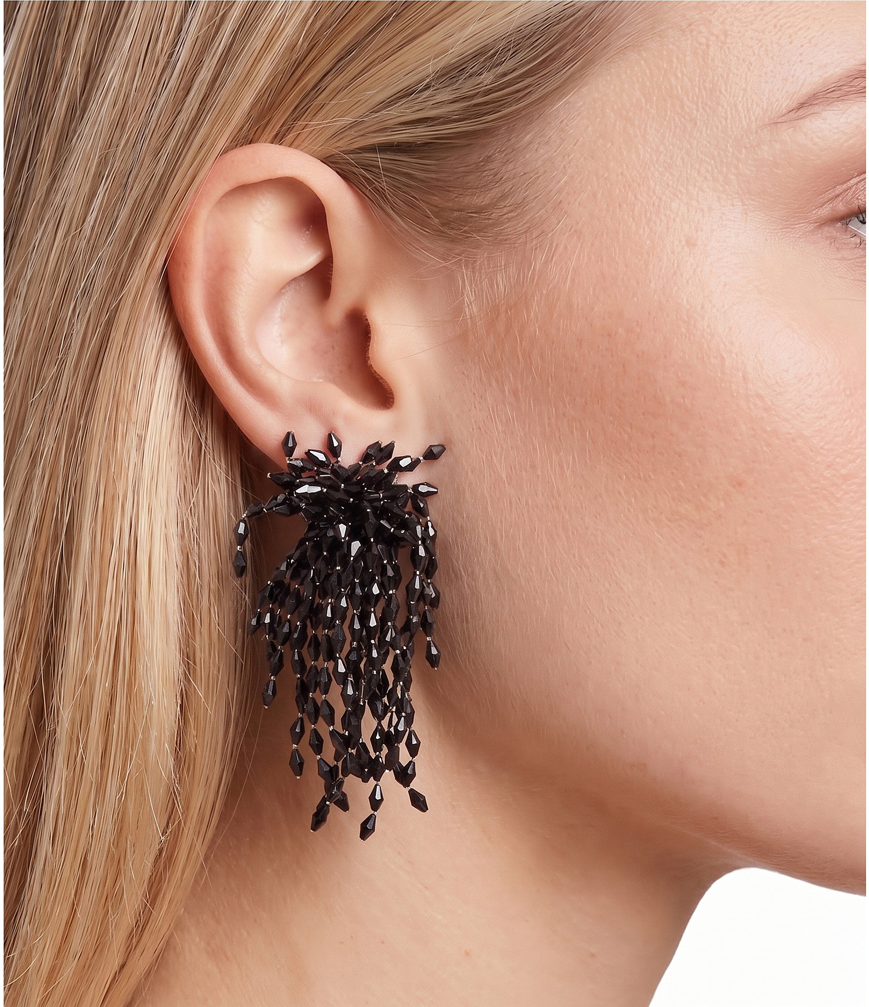 Natasha Accessories Beaded Firework Drop Statement Earrings