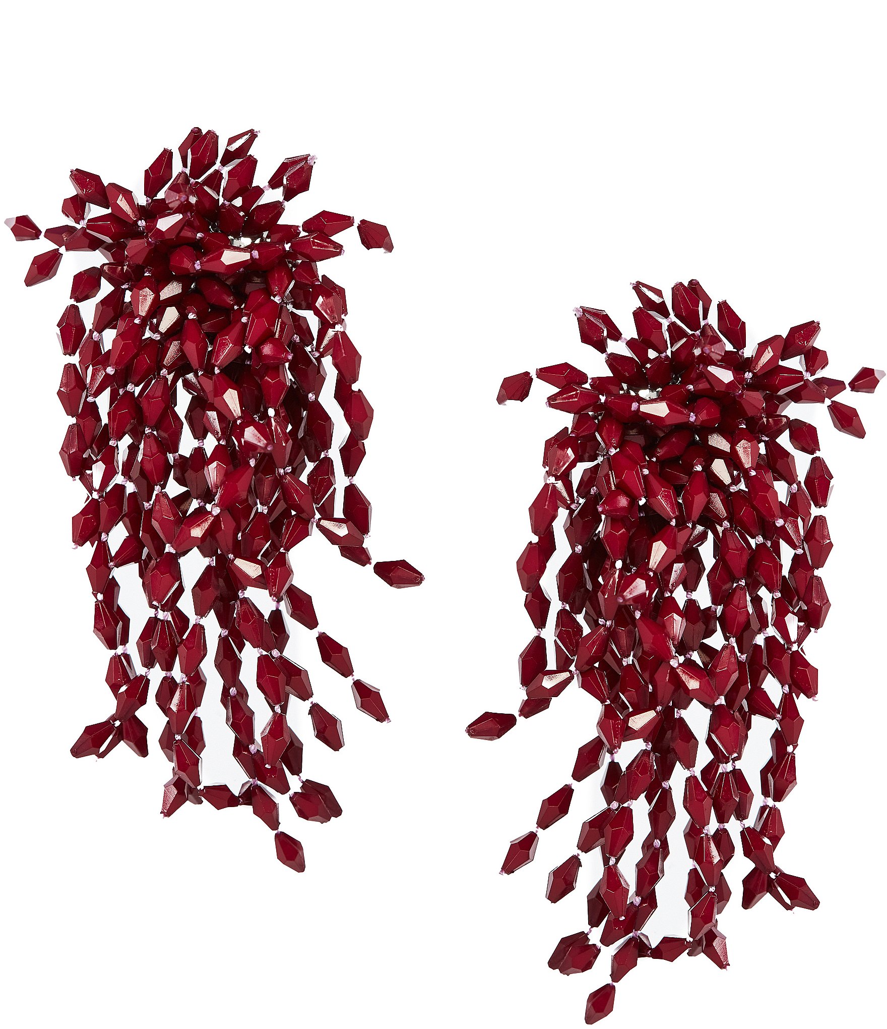 Natasha Accessories Beaded Firework Drop Statement Earrings