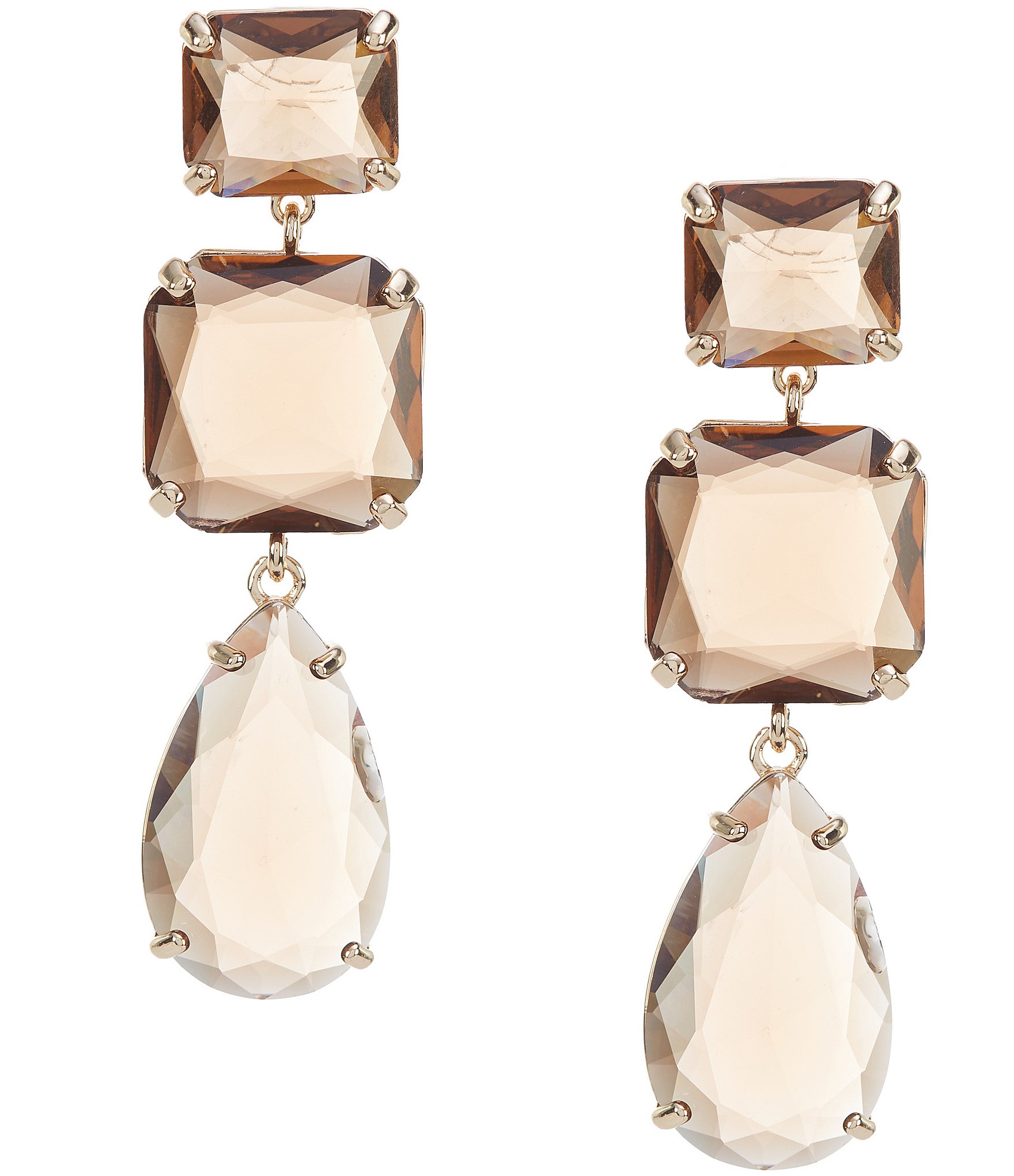 Natasha Accessories Brown Multi Linear Earrings