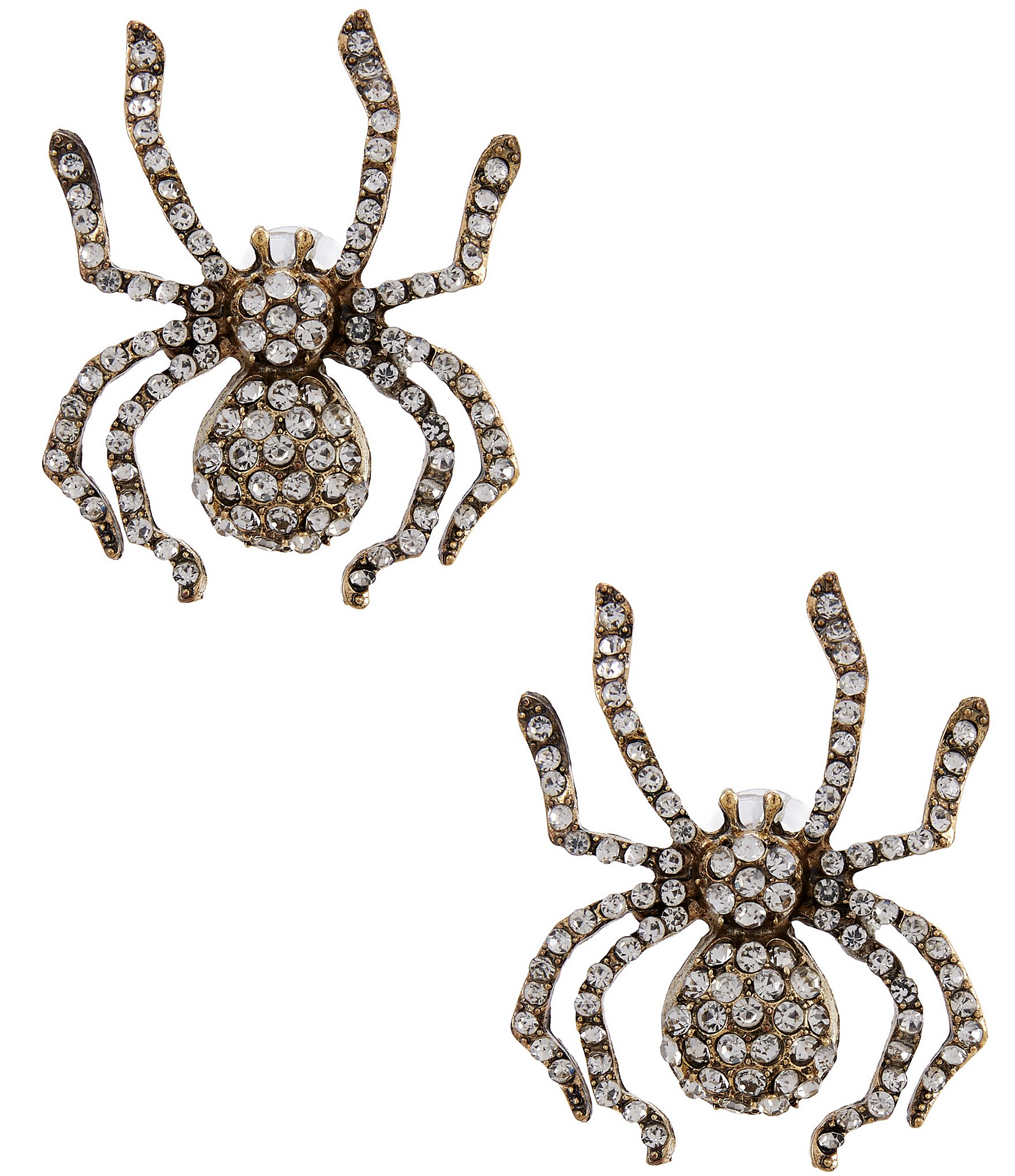 Natasha Accessories Crystal Spider Statement Drop Earrings