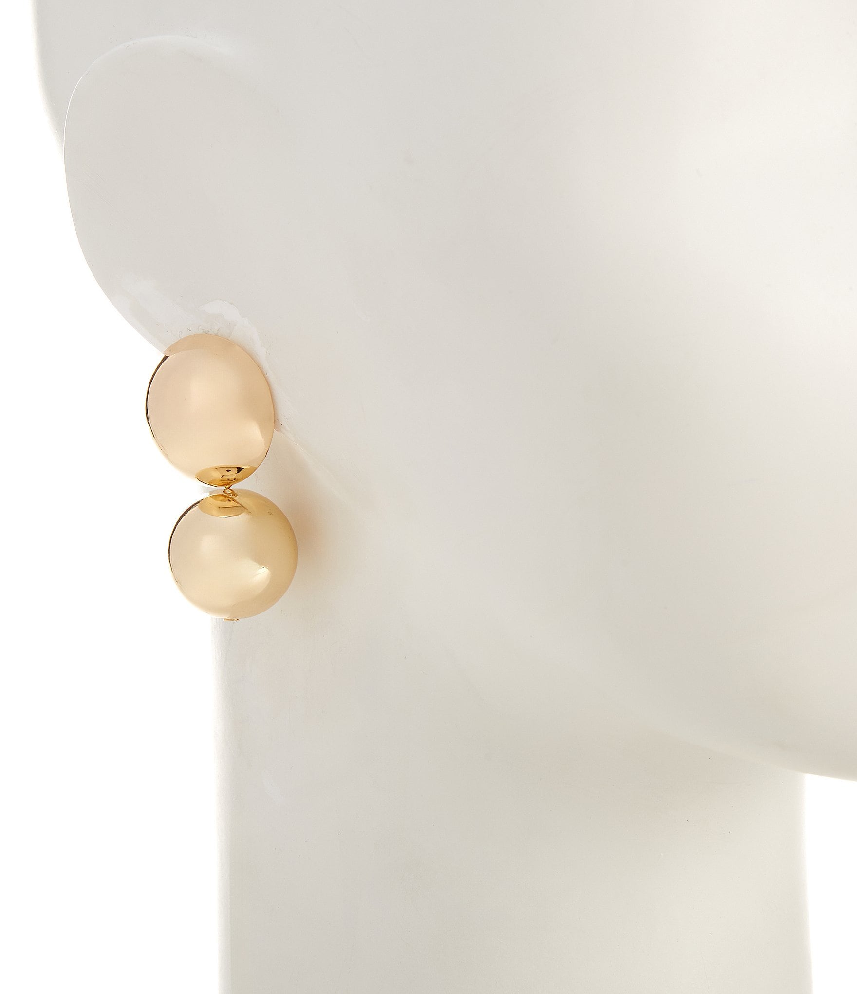 Natasha Accessories Double Metal Ball Drop Earrings