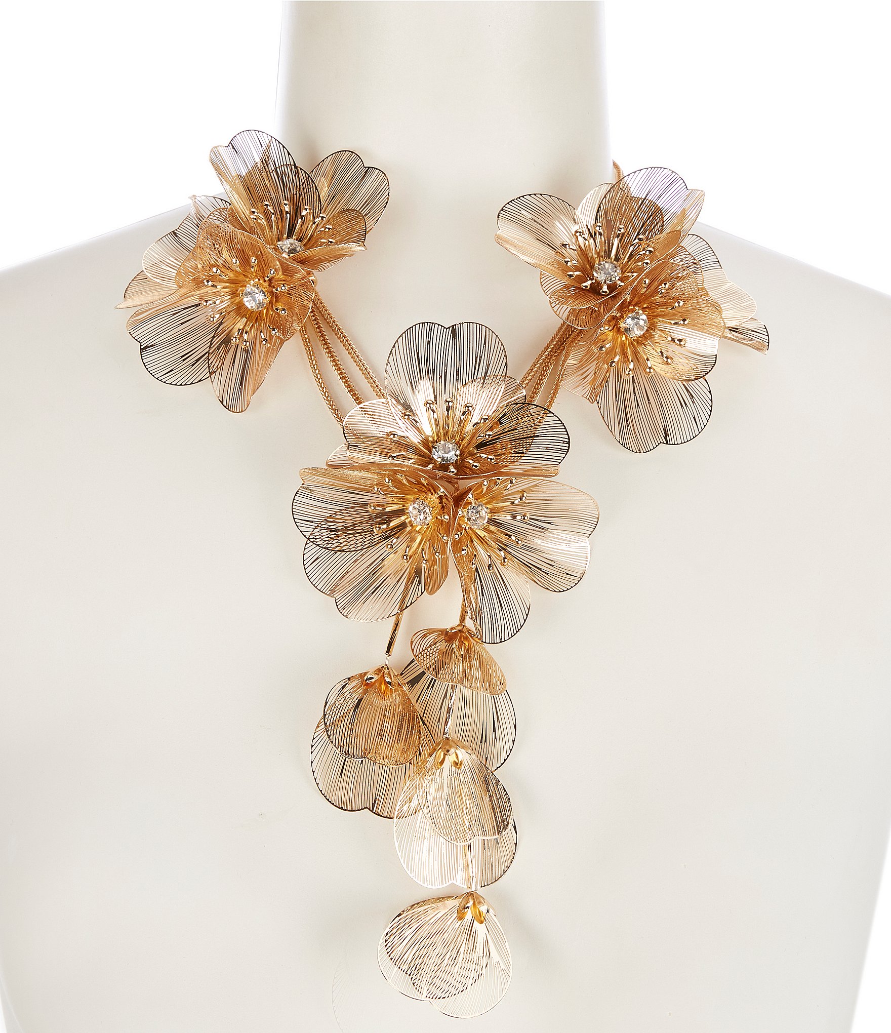 Natasha Accessories Filigree Crystal Statement Necklace | Dillard's