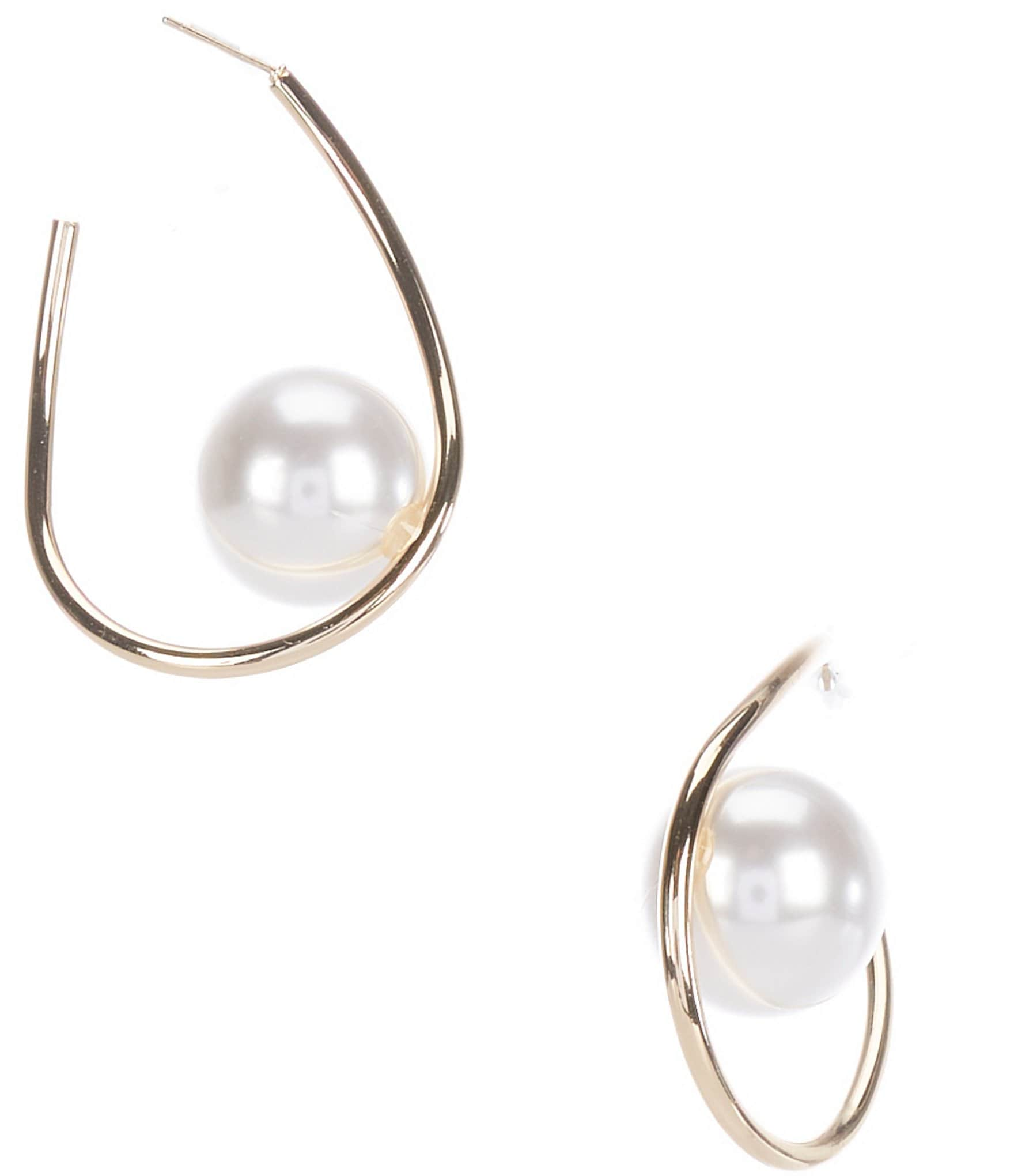 Sale! White Pearl & Crystal Heart Hoops – crystalsandco