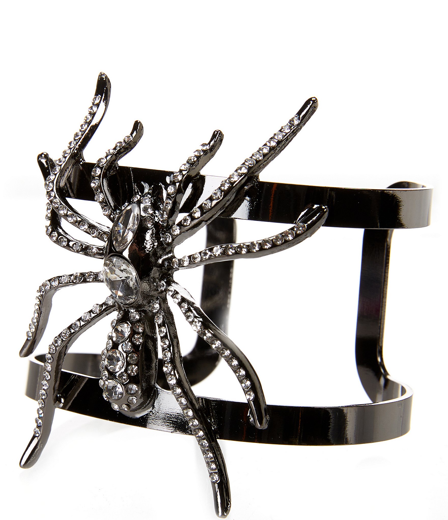 Natasha Accessories Large Spider Rhinestone Cuff Bracelet