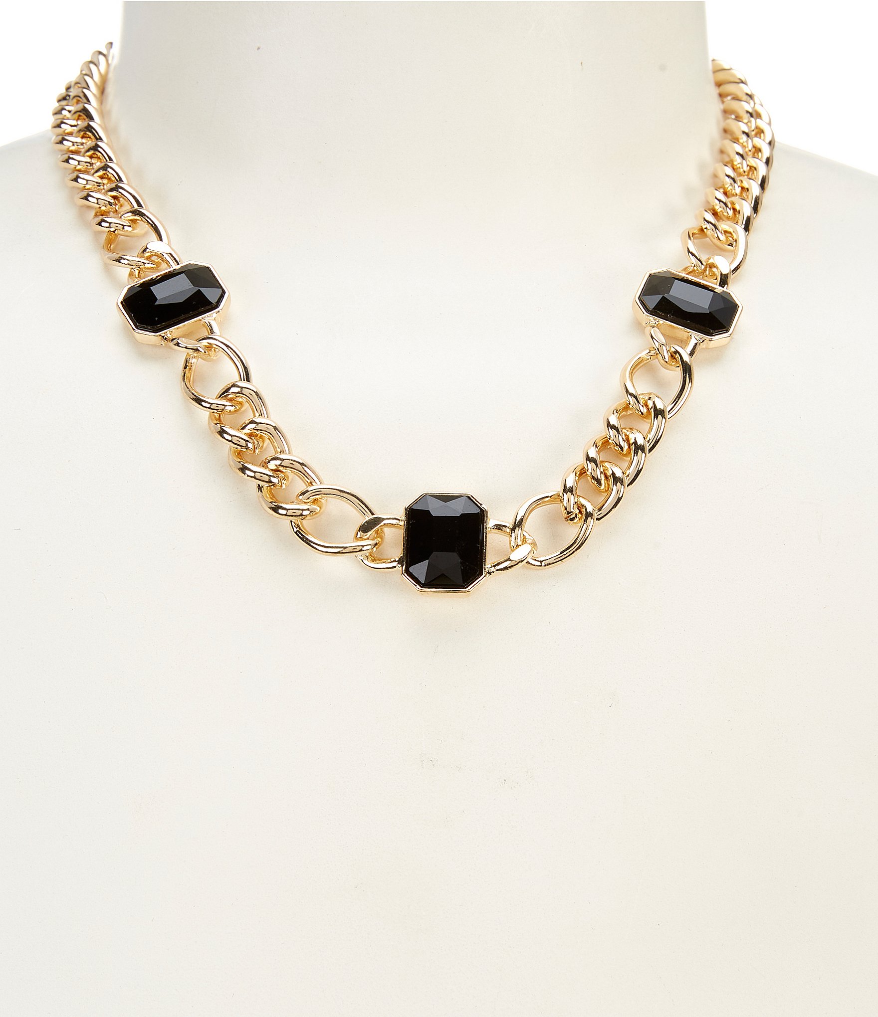 Natasha Accessories Link Stone Collar Necklace