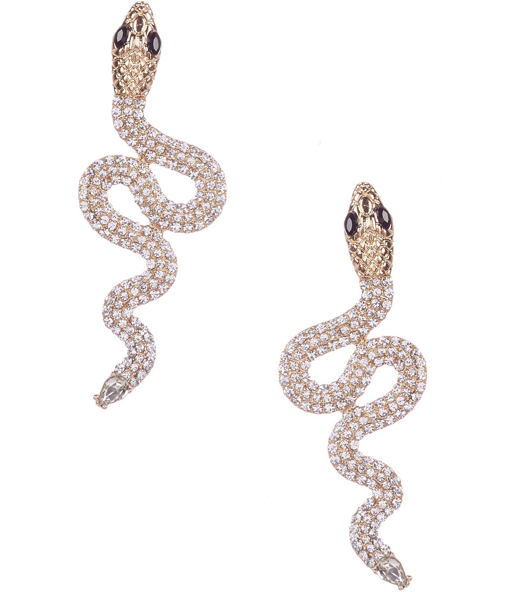 Natasha Accessories Pave Snake Linear Earrings | Dillard's