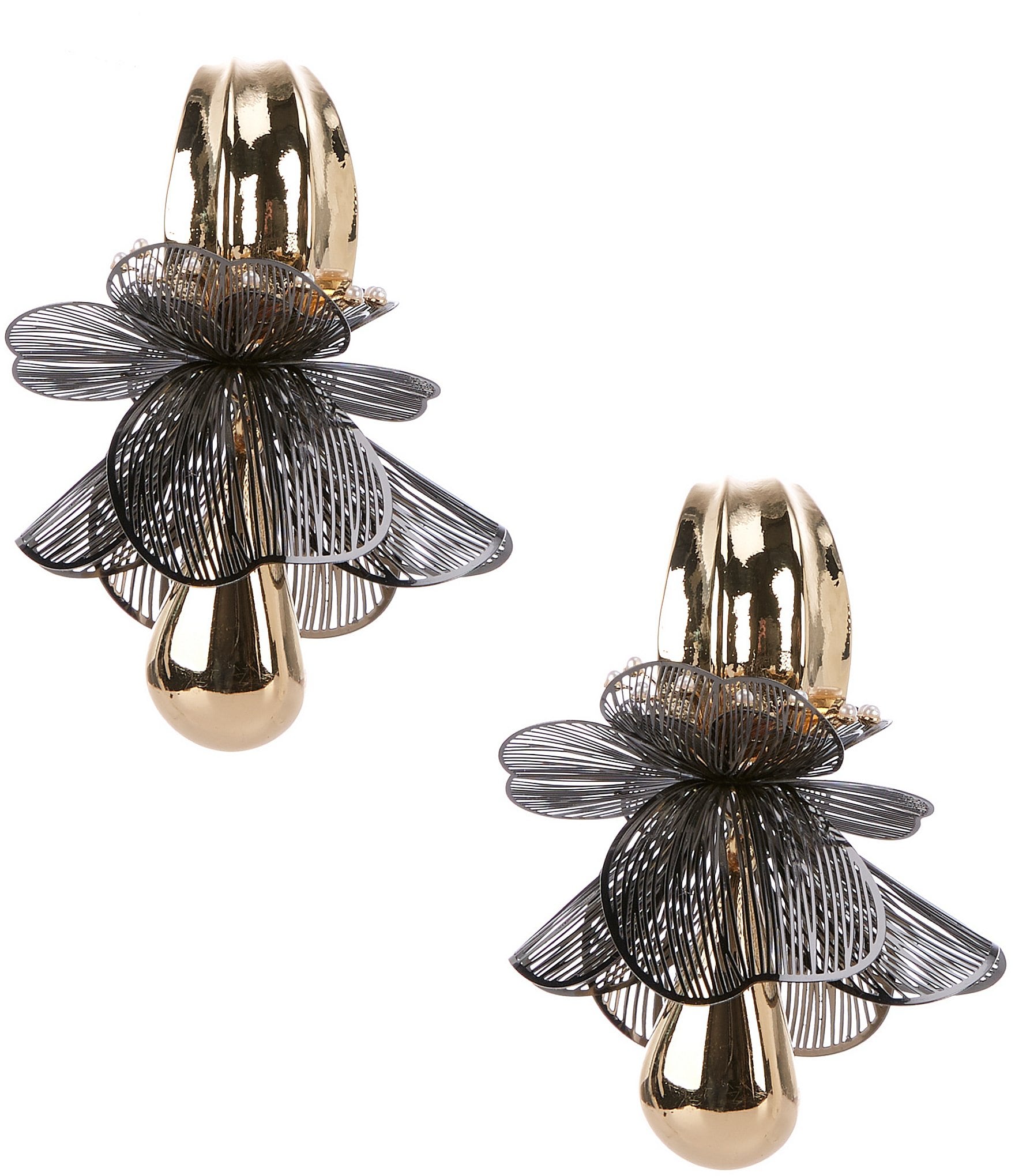 Natasha Accessories Petal Statement Drop Earrings