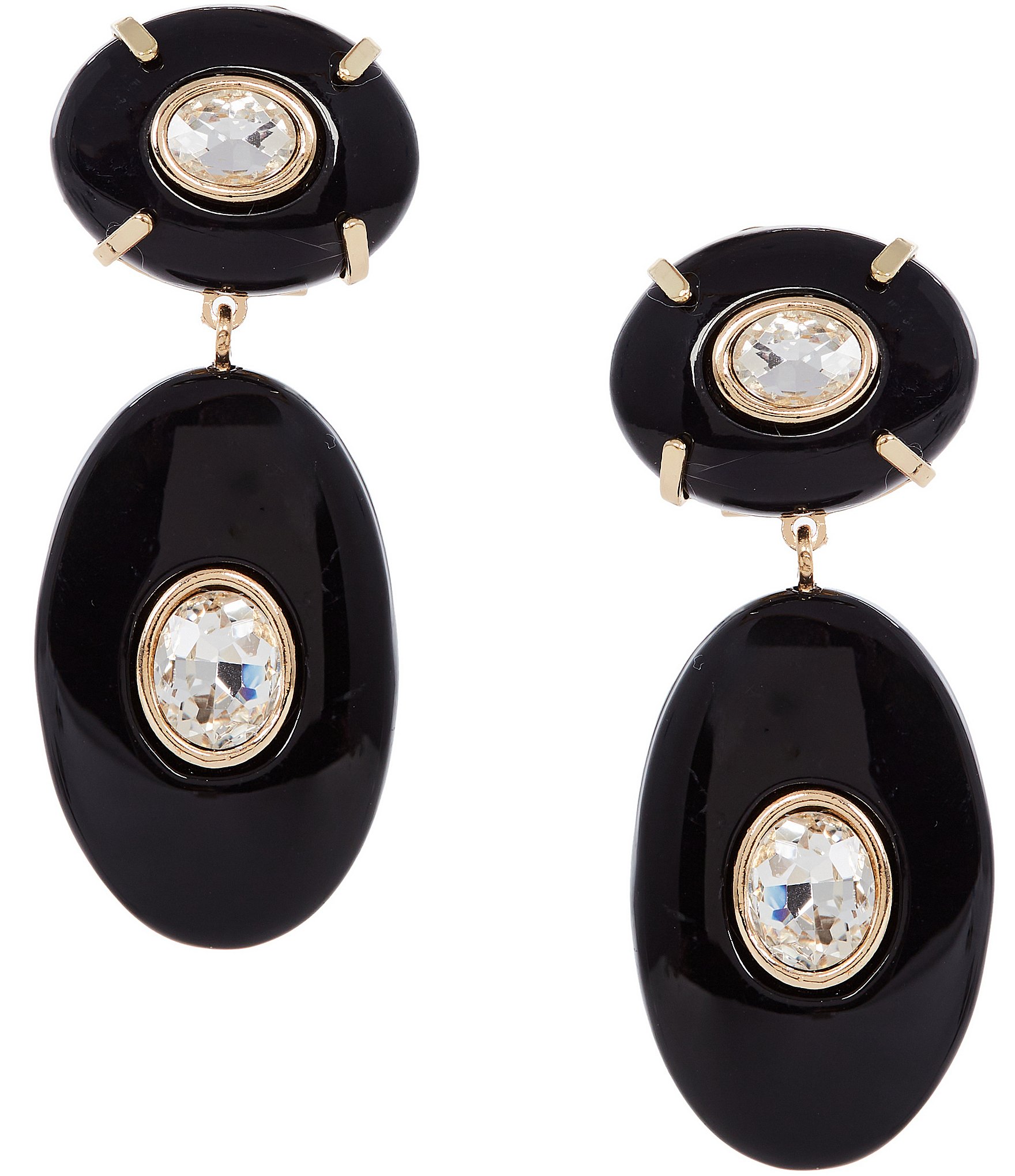 Natasha Accessories Resin Double Drop Statement Earrings