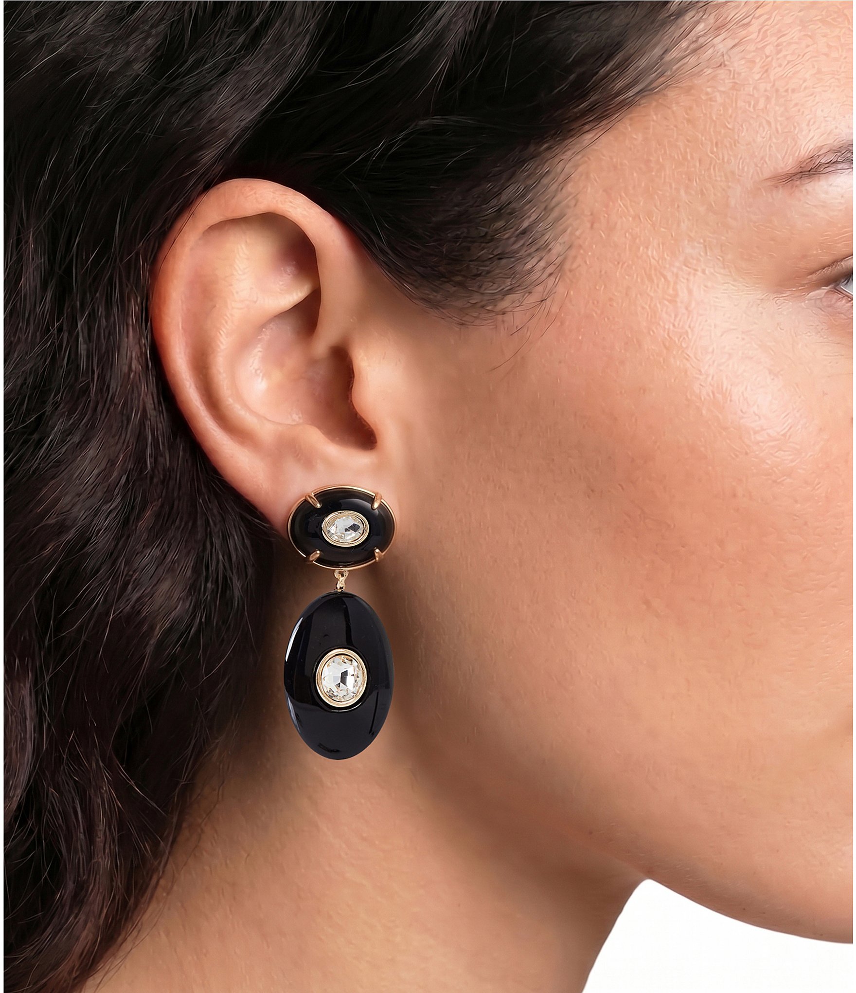 Natasha Accessories Resin Double Drop Statement Earrings