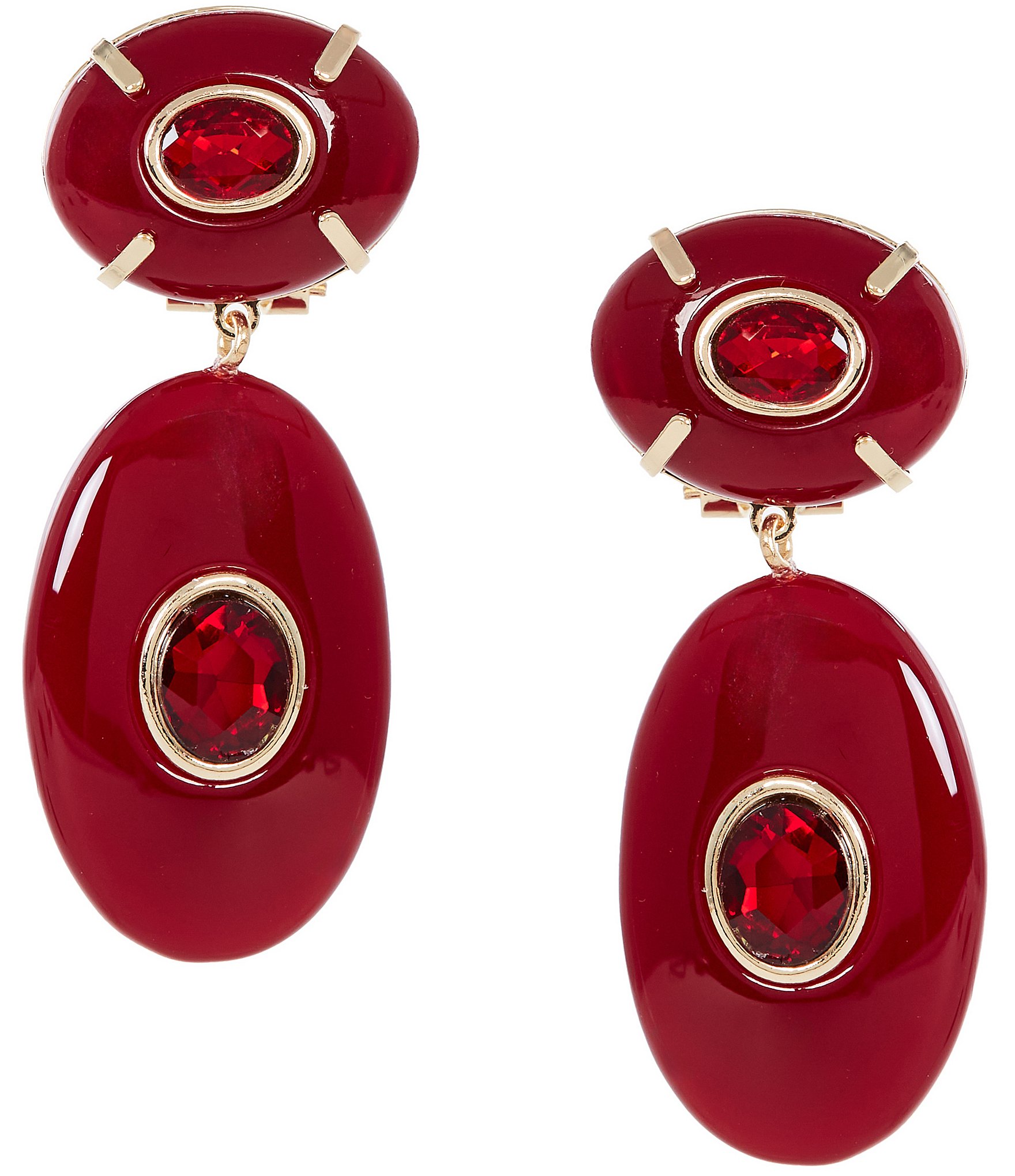 Natasha Accessories Resin Double Drop Statement Earrings
