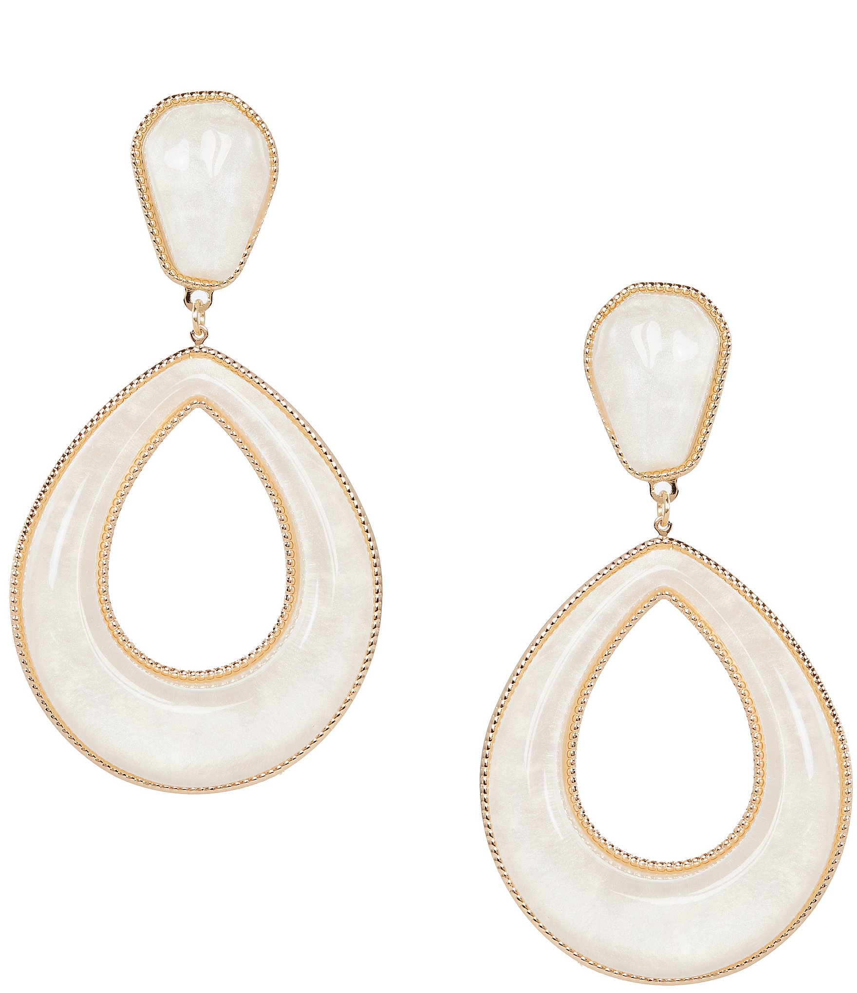 Natasha Accessories Resin Open Circle Drop Earrings