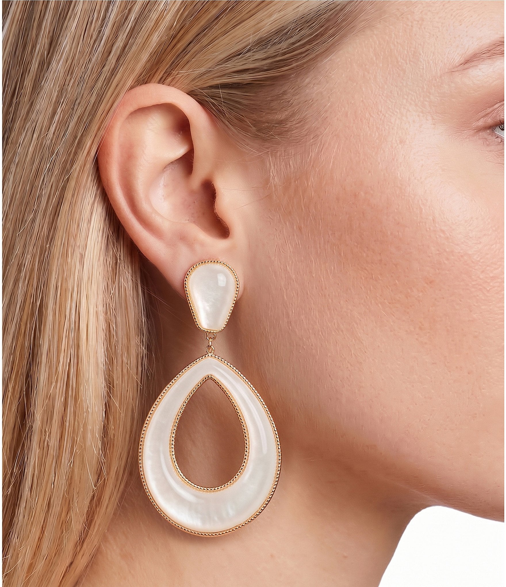 Natasha Accessories Resin Open Circle Drop Earrings