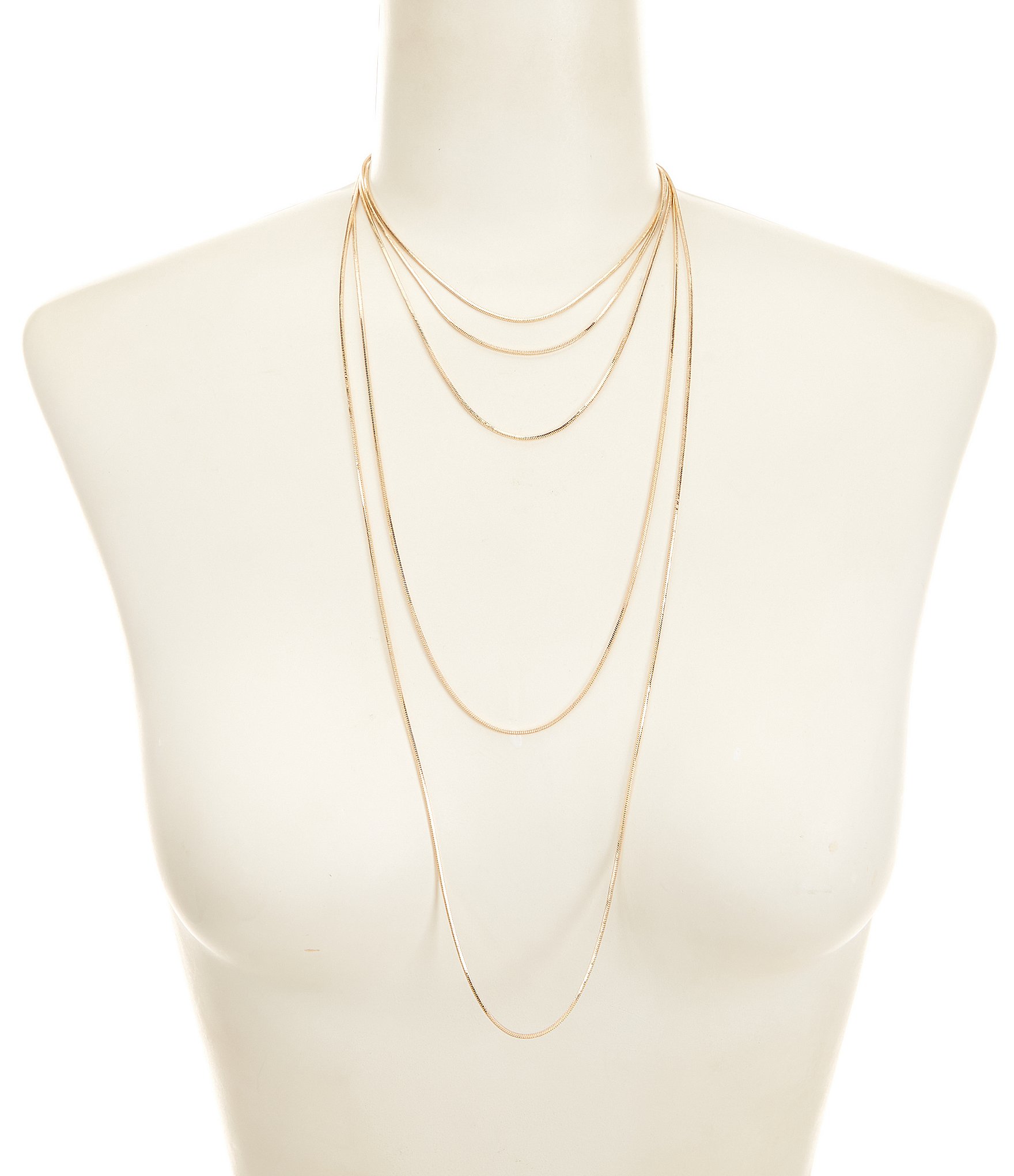 Natasha Accessories Slinky Chain Short Multi-Strand Necklace