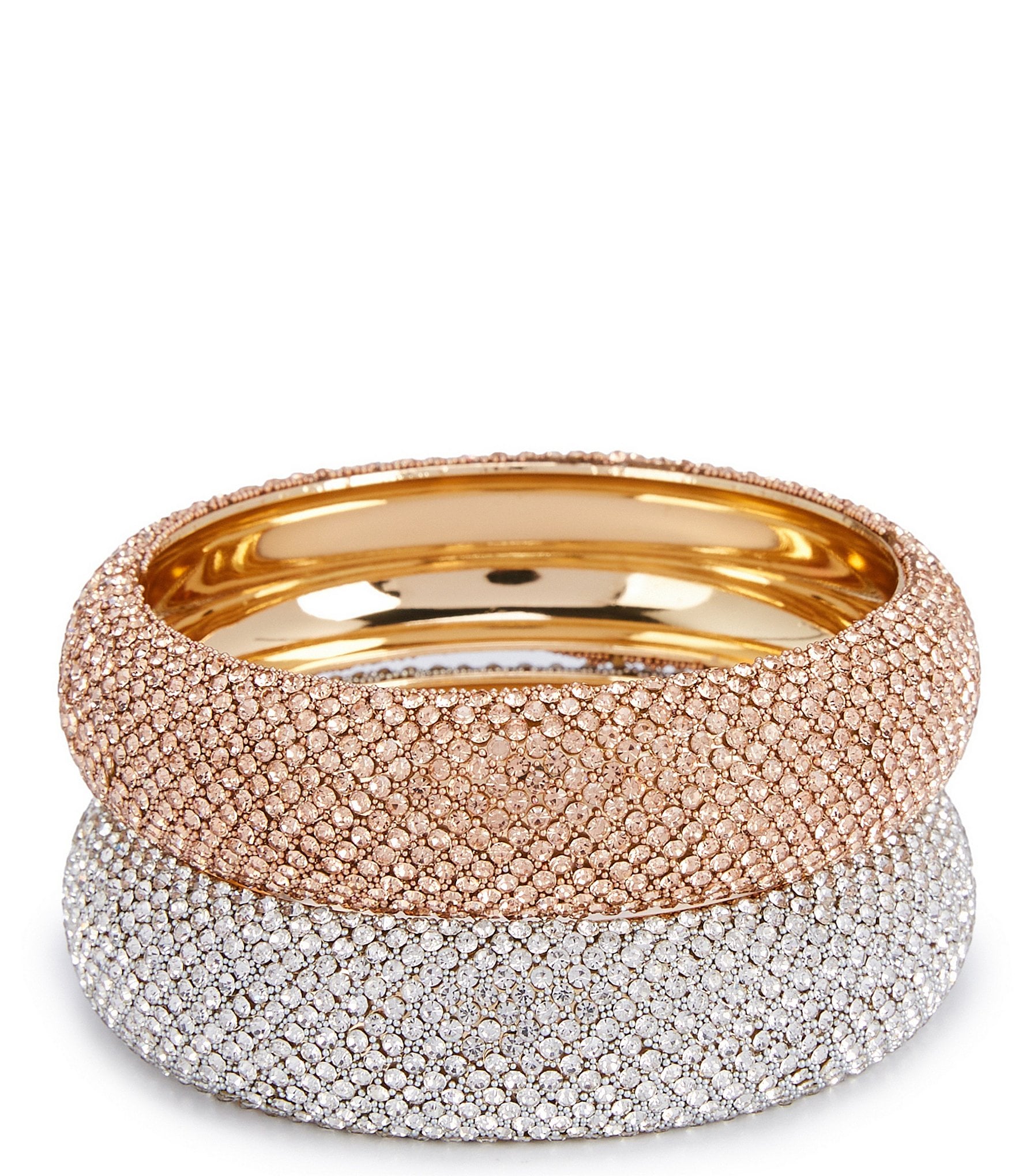 Natasha Accessories Stone Tape Bangle Bracelet Set
