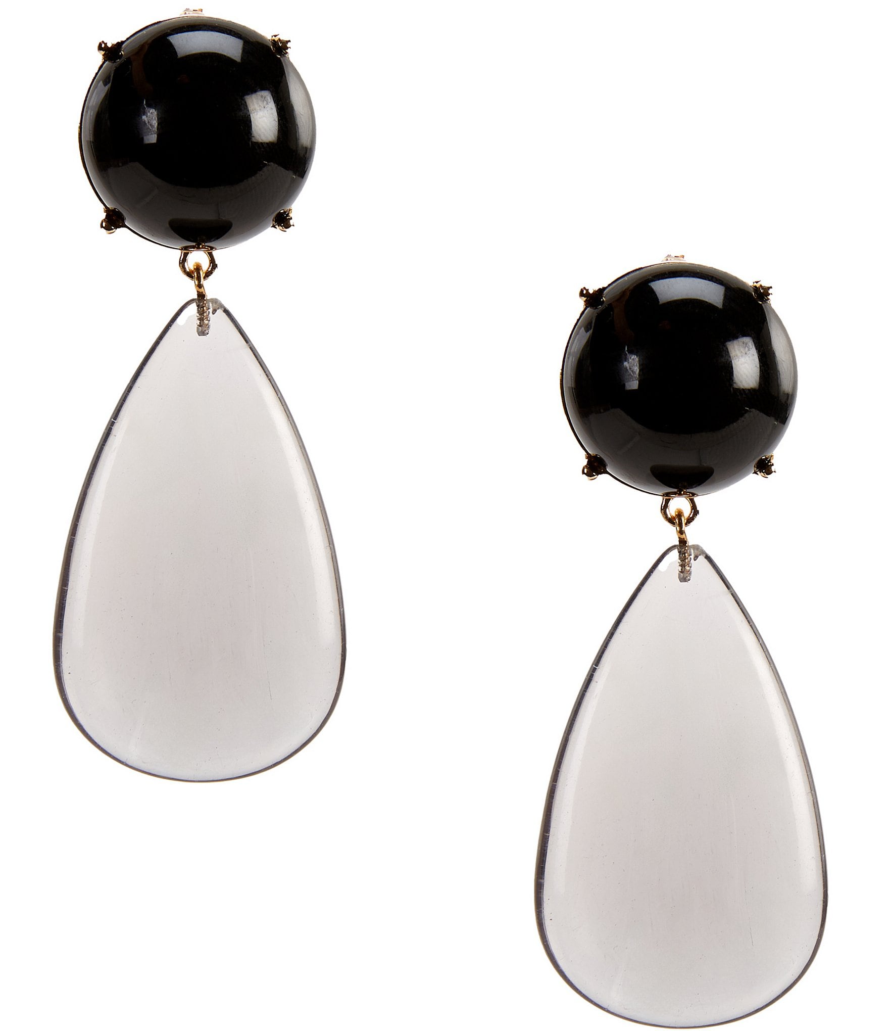 Natasha Accessories Stone Teardrop Drop Earrings