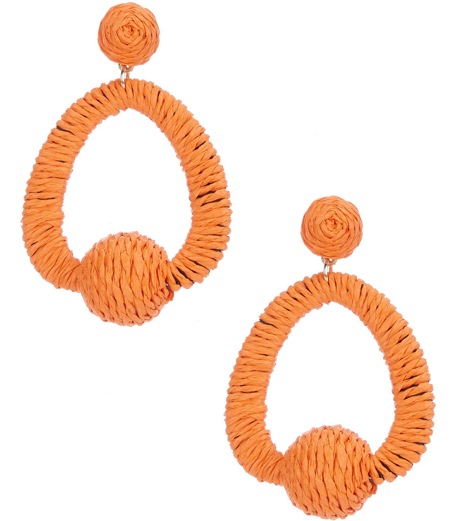 Natasha Accessories Thread Doorknocker Drop Statement Earrings